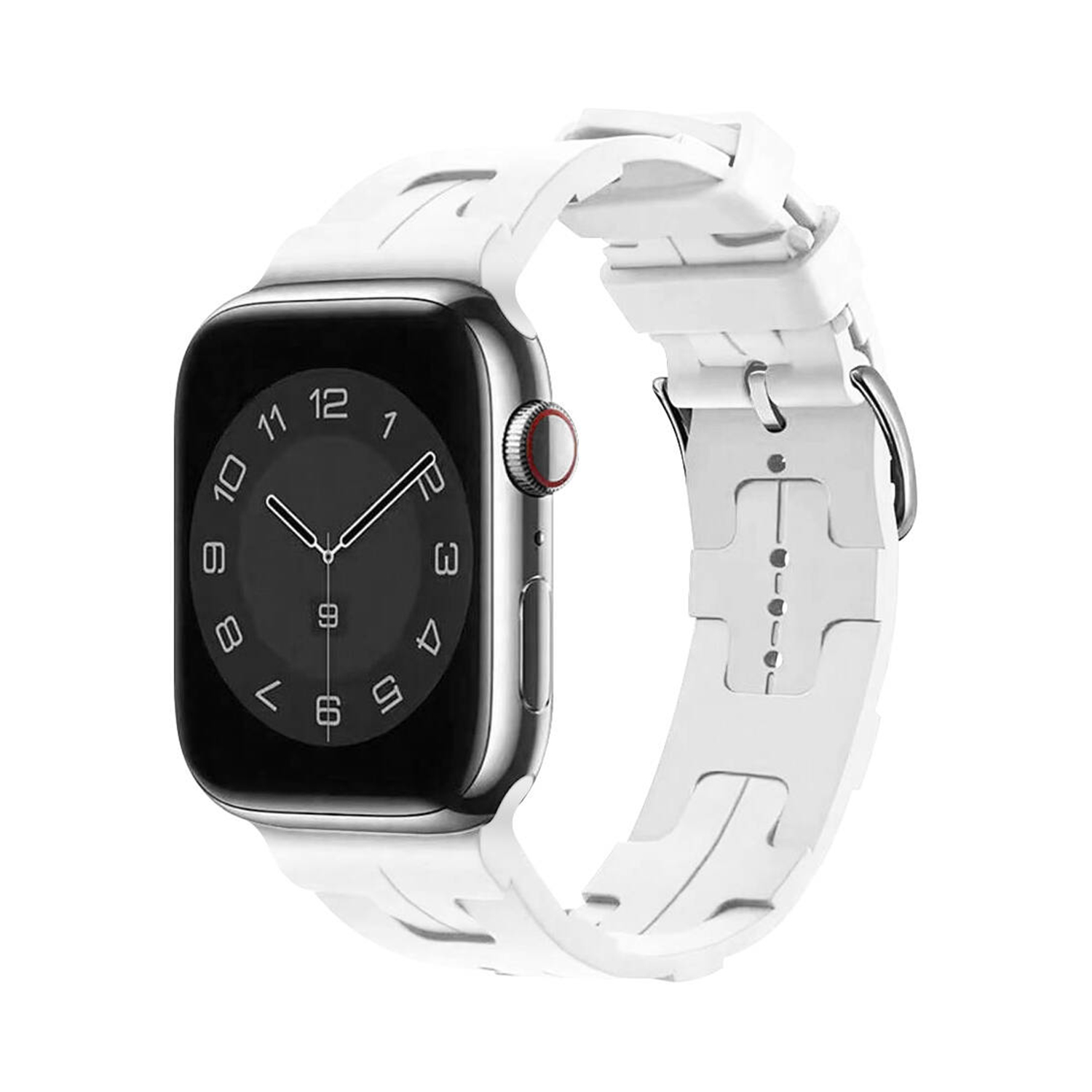 Forzacase Apple Watch Ultra 4 49mm ile uyumlu Hermes Silikon Kordon Kayış - FC379