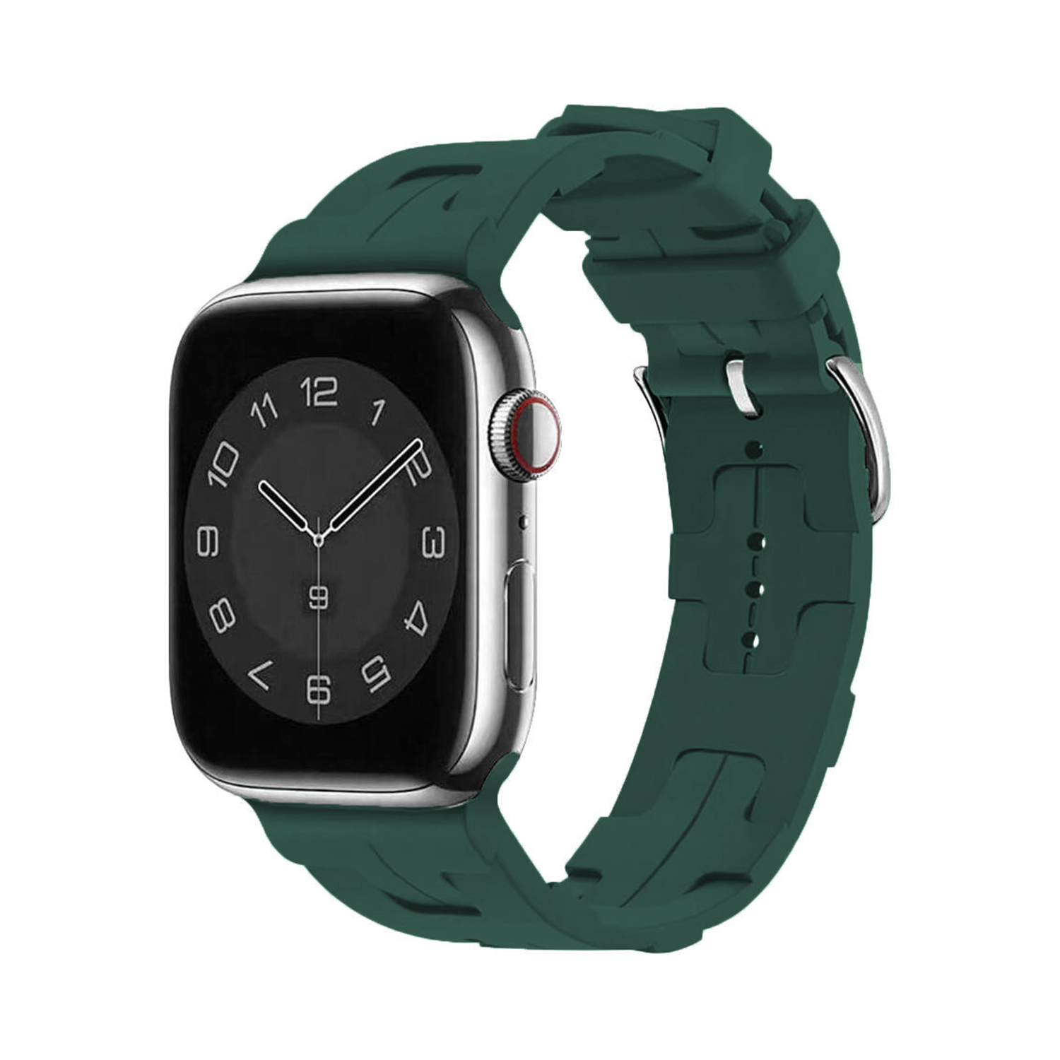 Forzacase Apple Watch 12 46mm ile uyumlu Hermes Silikon Kordon Kayış - FC379