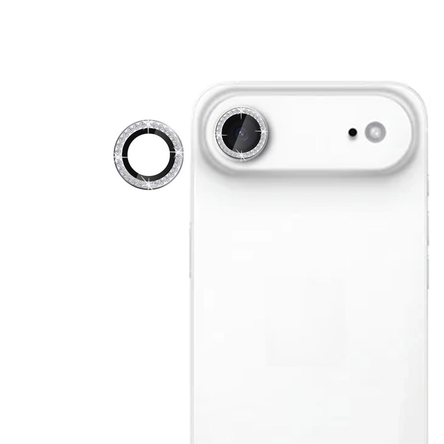 Forzacase iPhone 17 Air ile uyumlu Elmas Taşlı Kamera Camı Lens Koruyucu Halka Seti - FC1126