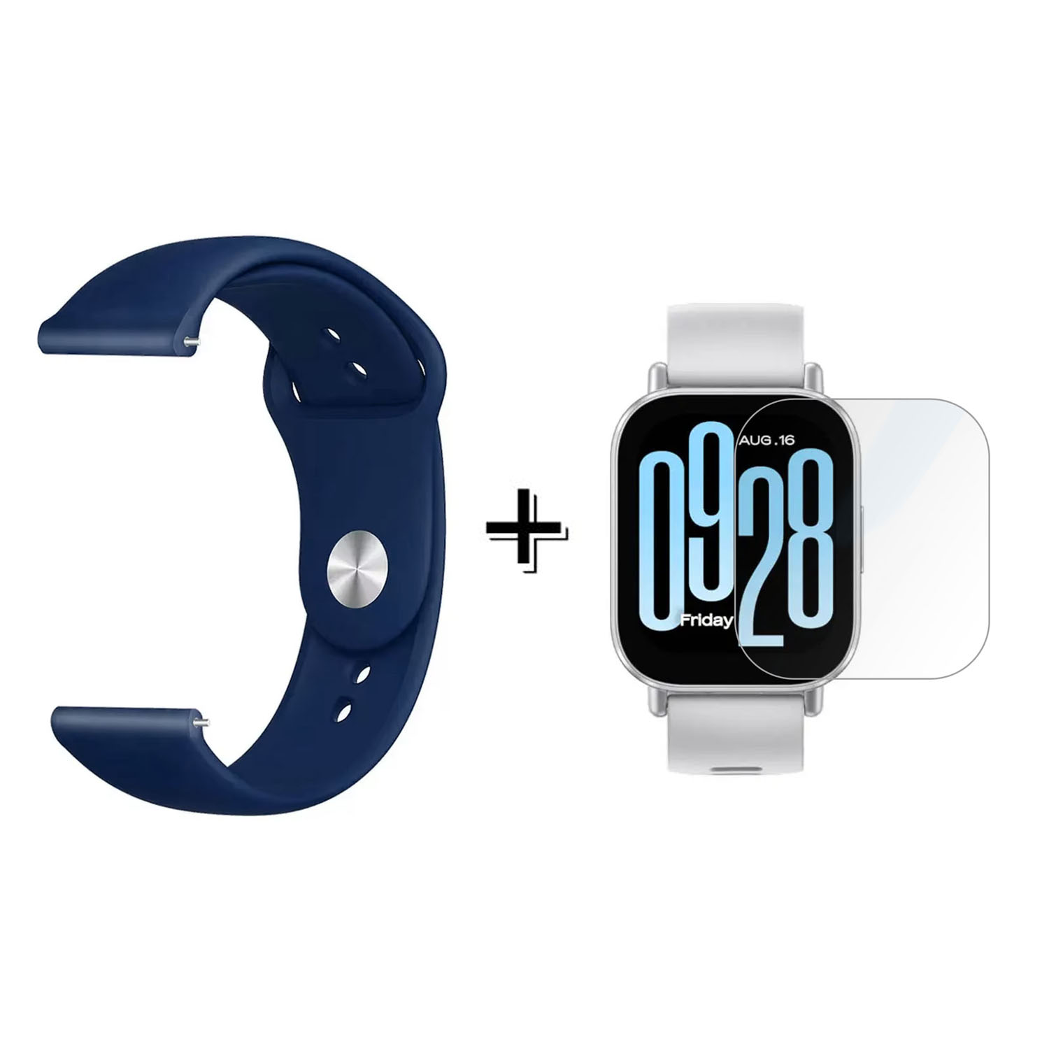 Forzacase Xiaomi Redmi Watch 5 Active ile uyumlu Silikon Kordon Kayış + Kırılmaz Cam Koruma - FC875
