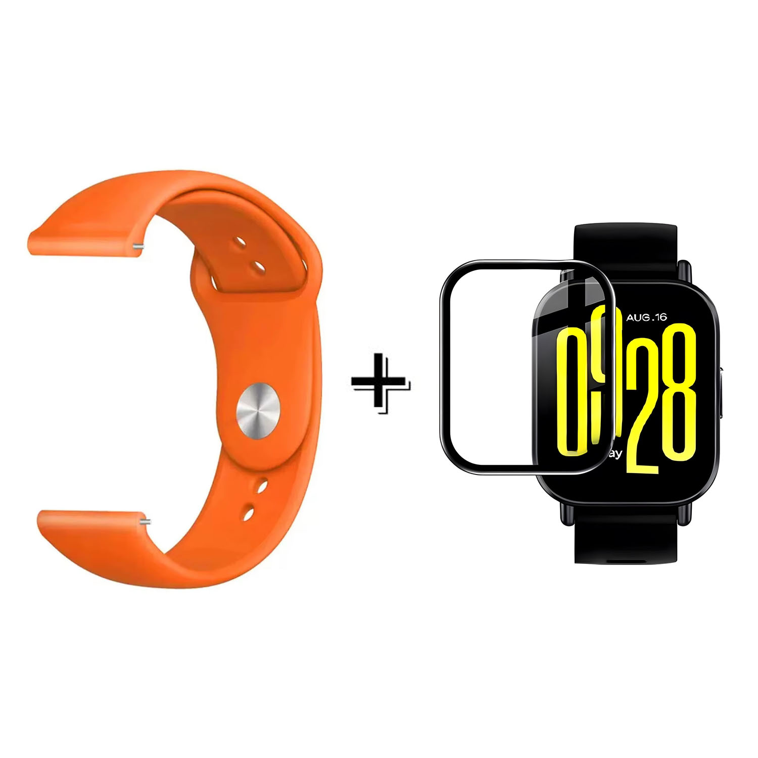 Forzacase Xiaomi Redmi Watch 5 Lite ile uyumlu Silikon Kordon Kayış + Ekran Koruma Filmi - FC875