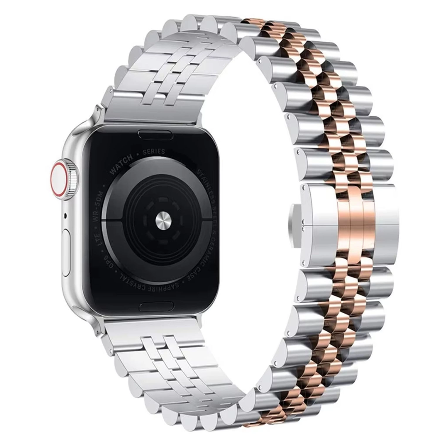 Forzacase Apple Watch Ultra 3 49mm ile uyumlu Rolex Tasarım Metal Kordon Kayış - FC878