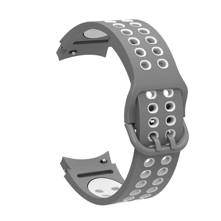 Forzacase Samsung Galaxy Watch 5 44mm ile uyumlu Çift Renk Delikli Silikon Kordon Kayış - FC1049