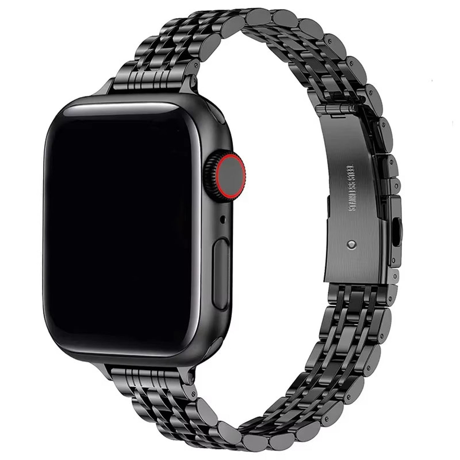 Forzacase Apple Watch SE / SE 2 44mm ile uyumlu İnce Rolex Tasarım Metal Kordon Kayış - FC1061