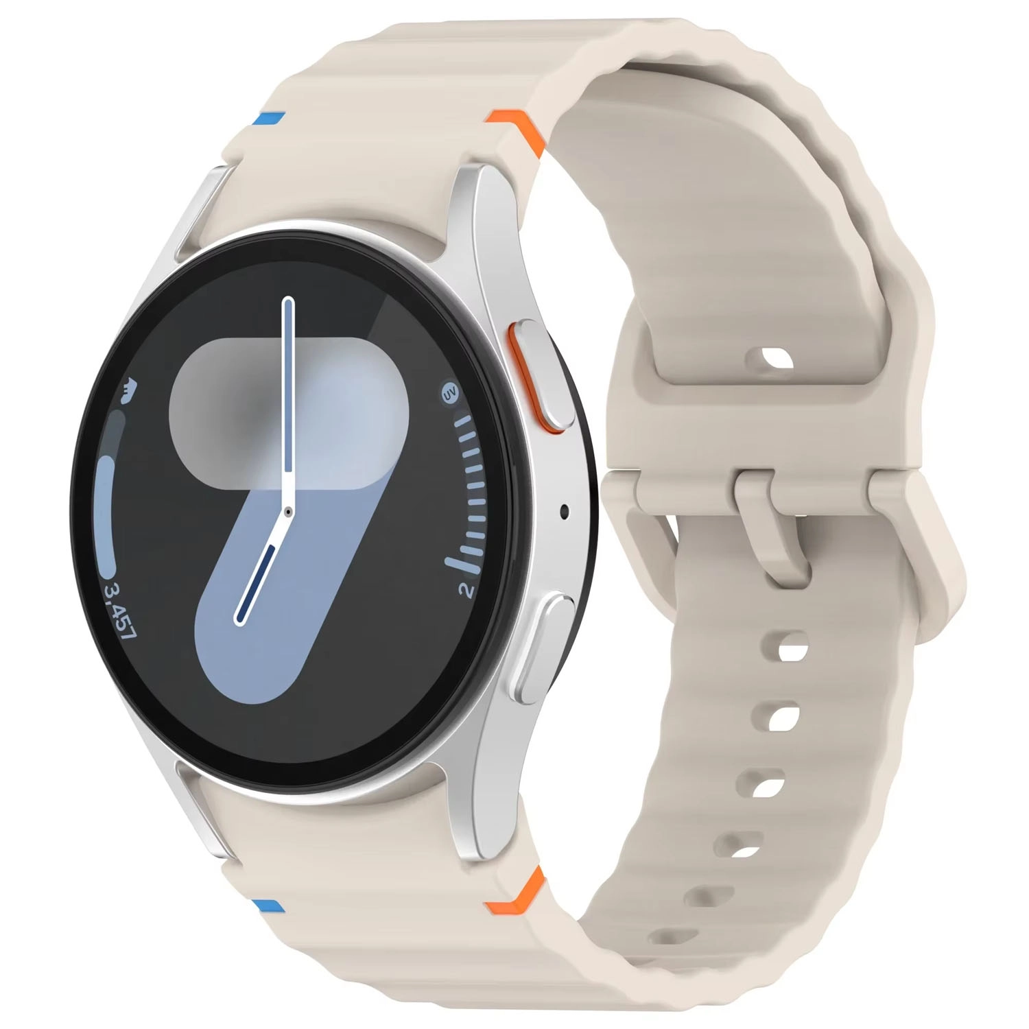 Forzacase Samsung Galaxy Watch 5 44mm ile uyumlu Wavy Style Tokalı Silikon Kordon Kayış - FC1101