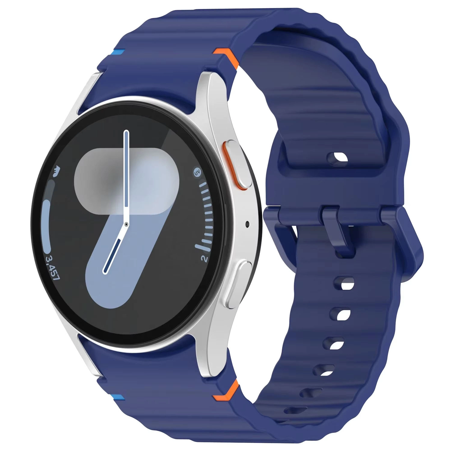 Forzacase Samsung Watch 6 Classic 47mm ile uyumlu Wavy Style Tokalı Silikon Kordon Kayış - FC1101