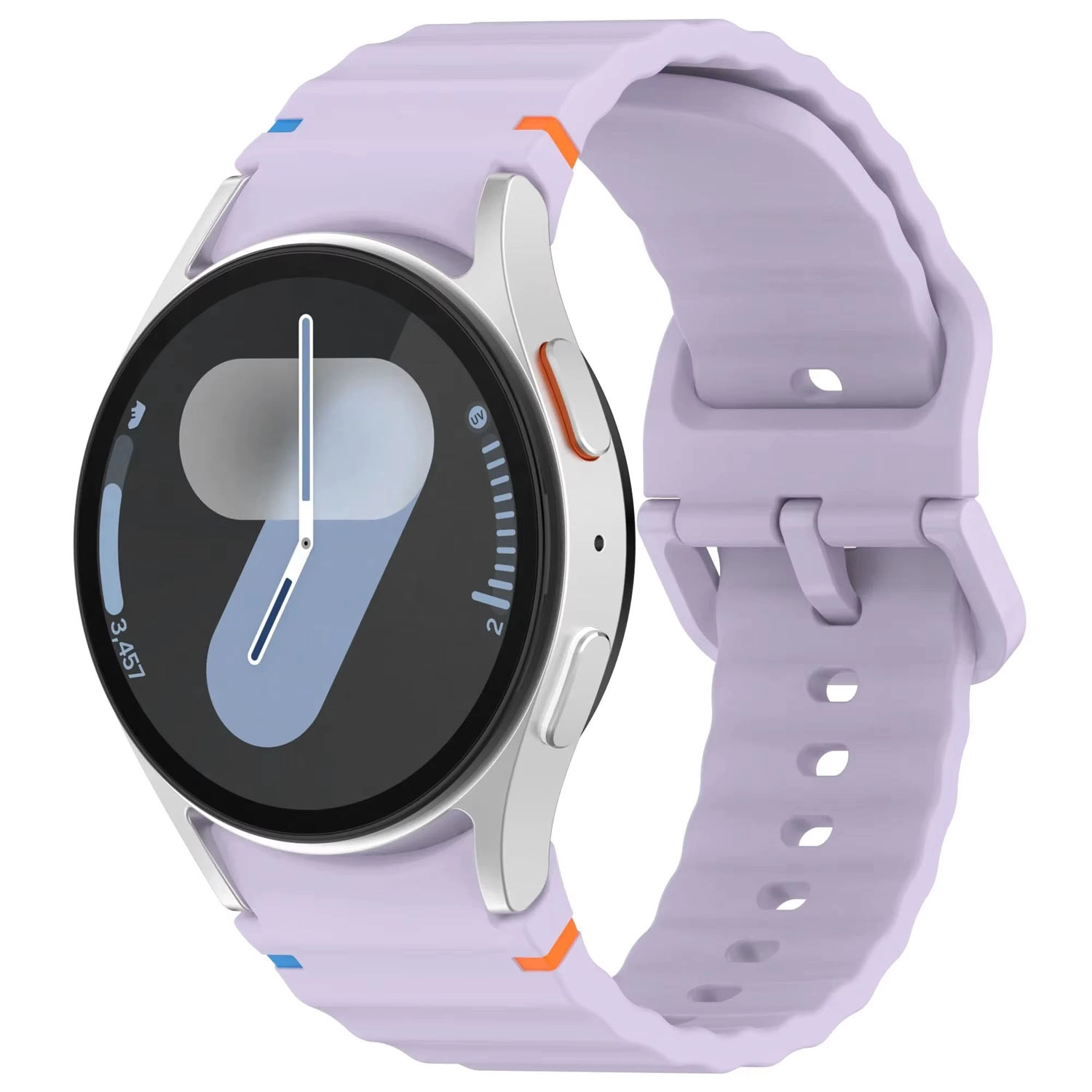 Forzacase Samsung Galaxy Watch 5 44mm ile uyumlu Wavy Style Tokalı Silikon Kordon Kayış - FC1101