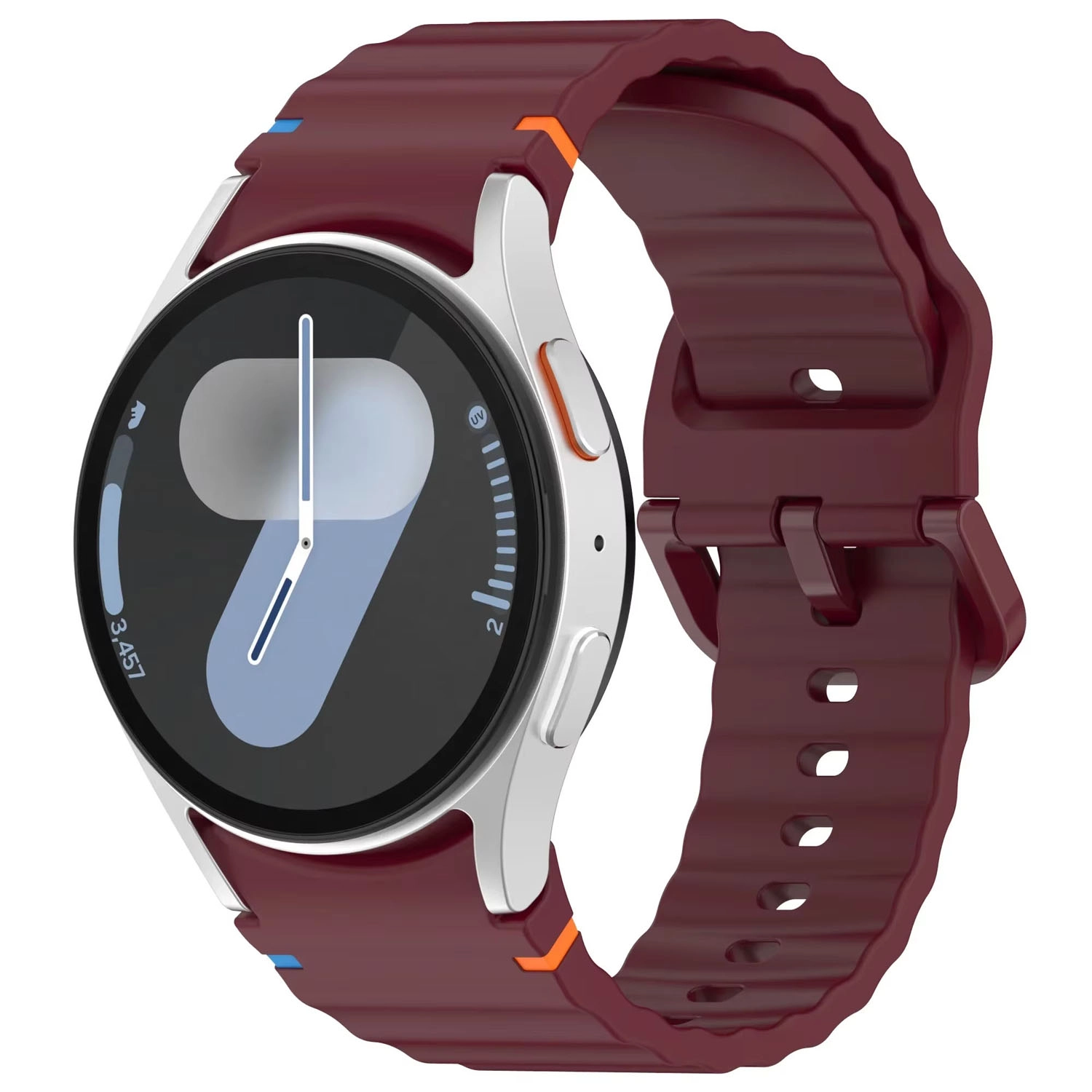 Forzacase Samsung Galaxy Watch 7 40mm ile uyumlu Wavy Style Tokalı Silikon Kordon Kayış - FC1101
