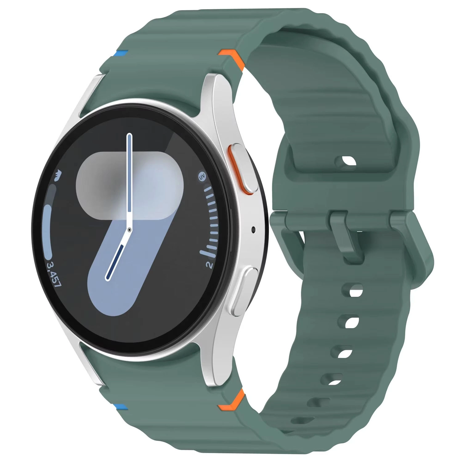 Forzacase Samsung Galaxy Watch 5 40mm ile uyumlu Wavy Style Tokalı Silikon Kordon Kayış - FC1101