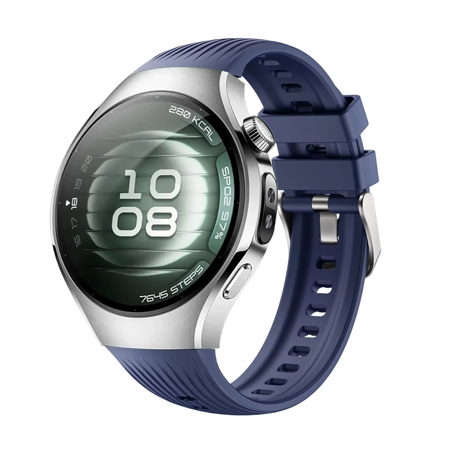 Forzacase Huawei Watch 5 46mm LTE ile uyumlu Özel Tasarım Çizgili Tokalı Silikon Kordon Kayış FC1102