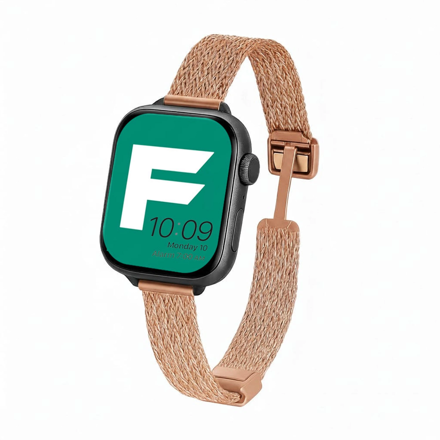 Forzacase Apple Watch Ultra 4 49mm ile uyumlu D Mıknatıslı İnce Metal Hasır Kordon Kayış - FC1139