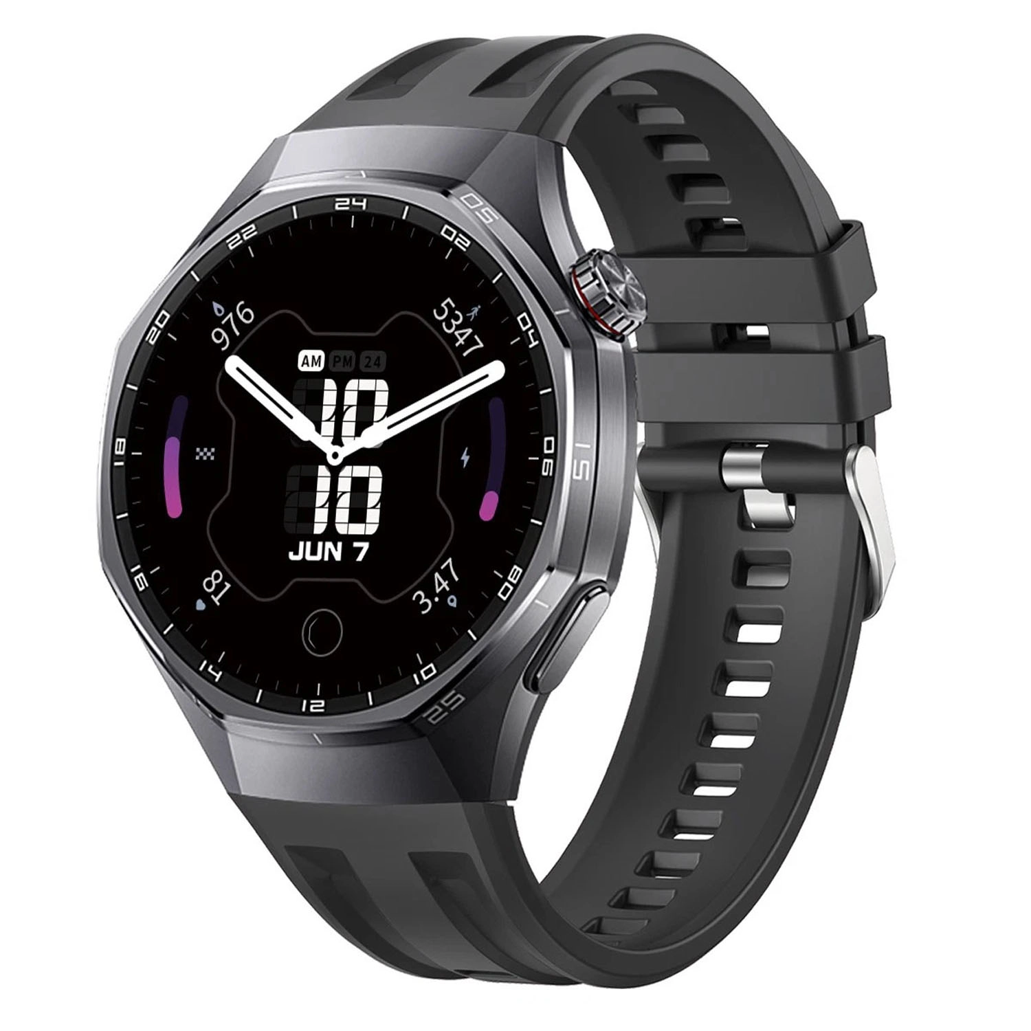 Forzacase Huawei Watch GT 6 Pro 46mm ile uyumlu Özel Tasarım Tokalı Silikon Kordon Kayış - FC1175