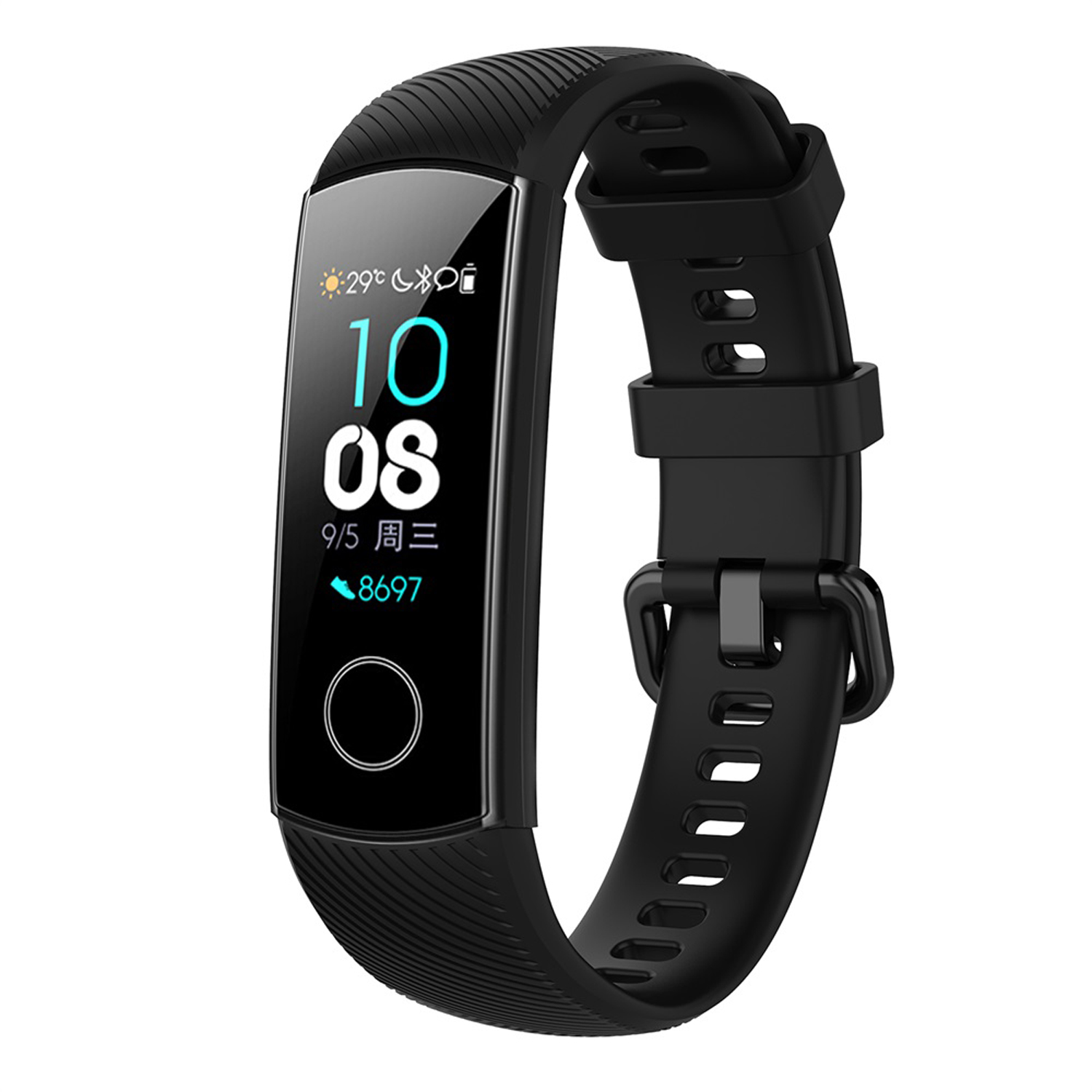 Forzacase Honor Band 5 - Band 4 için Çizgili Sportif Silikon Kordon Kayış - FC154