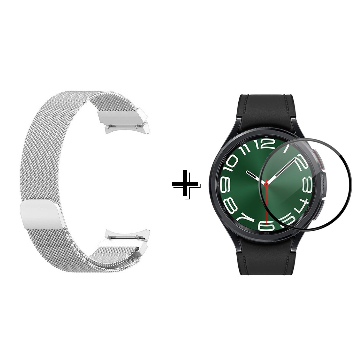 Forzacase Samsung Galaxy Watch 6 Classic 47mm Metal Mıknatıslı Kordon + Ekran Koruma Filmi - FC302