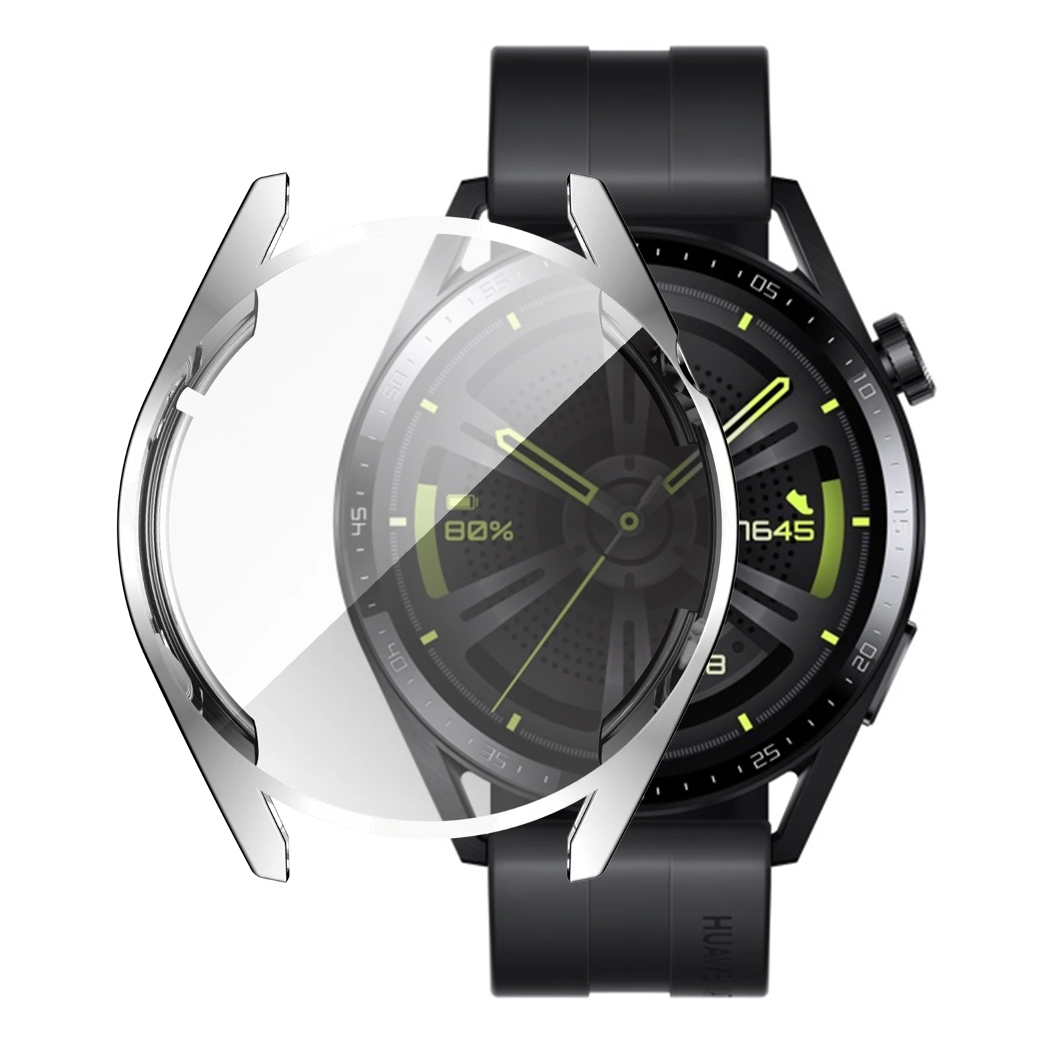 Forzacase Huawei Watch GT 3 46mm ile uyumlu Önü Kapalı Ekran Korumalı Silikon Kılıf - FC010