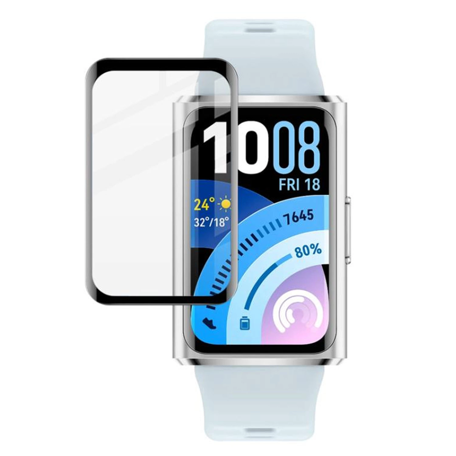 Forzacase Huawei Band 11 Pro ile uyumlu Çerçeveli Tam Kaplayan 3D Pet Ekran Koruyucu Film - FC016
