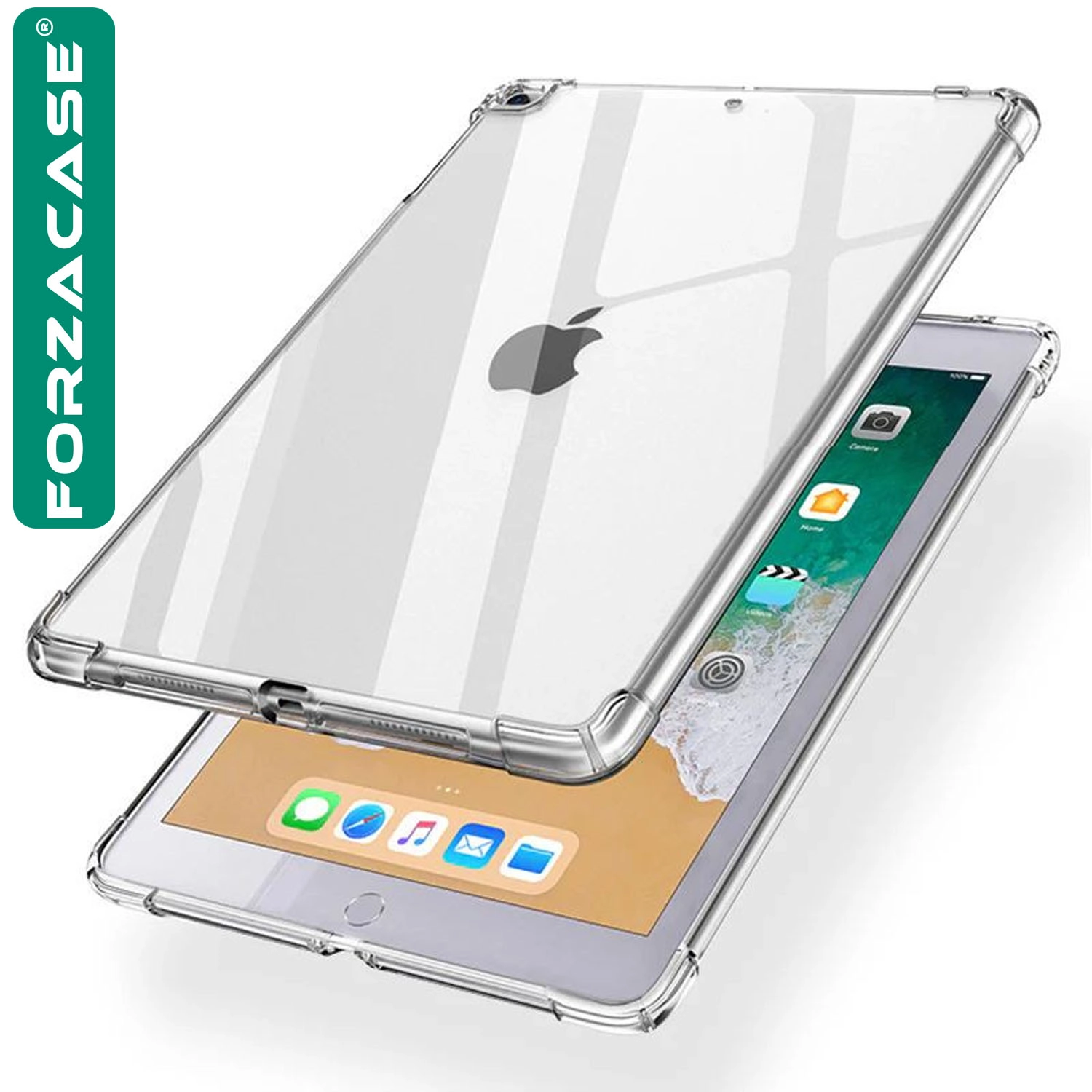 Forzacase iPad 9.7 inch 5.Nesil 2017 ile uyumlu Anti Shock Silikon Kılıf Şeffaf - FC014