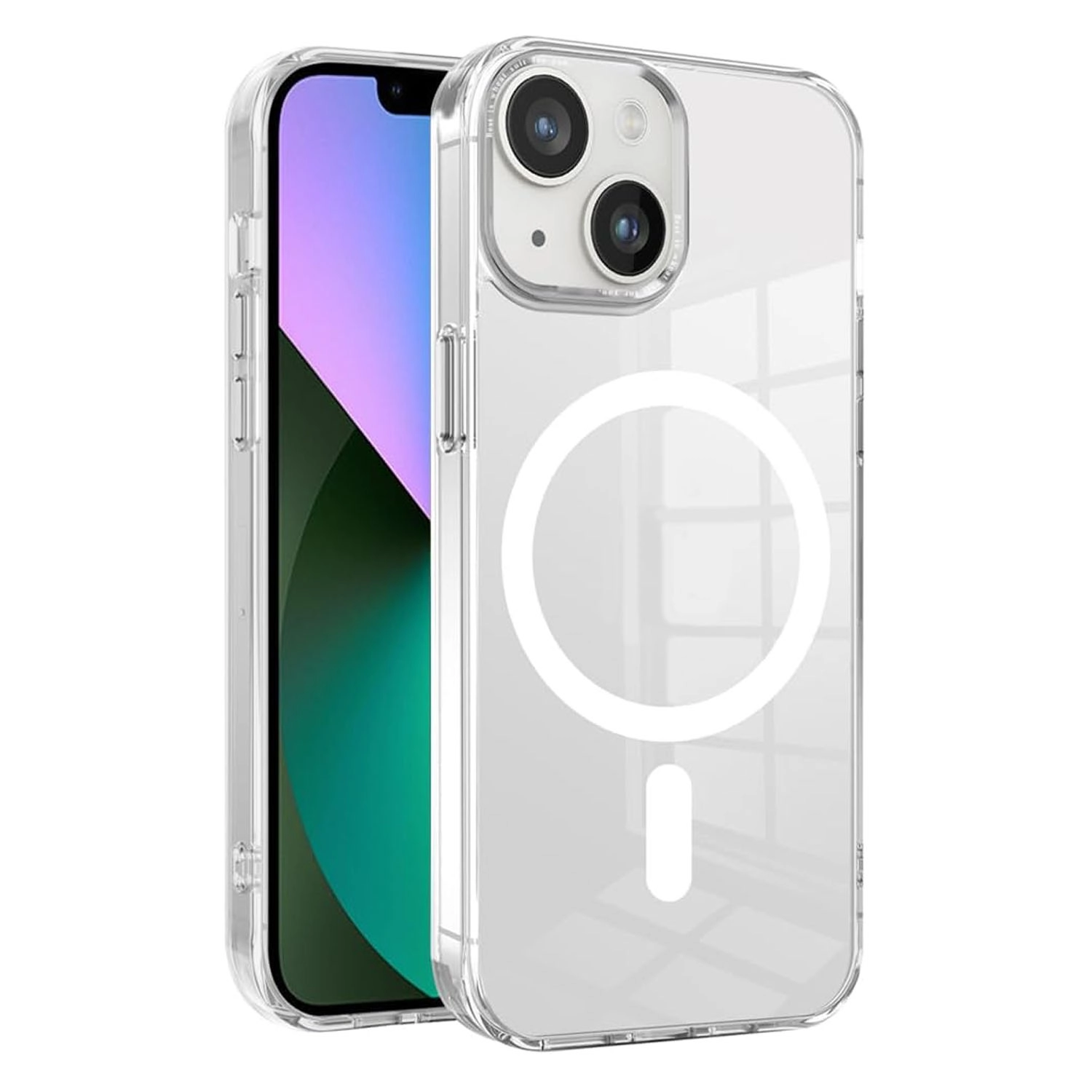 Forzacase iPhone 13 ile uyumlu ClearMag Serisi Magsafe Özellikli Kristal Şeffaf Sert PC Kılıf