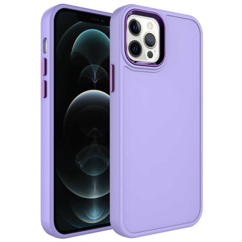 Forzacase iPhone 14 Pro Max uyumlu Rock Serisi Metal Buton ve Kamera Çerçeveli Sert Silikon Kılıf