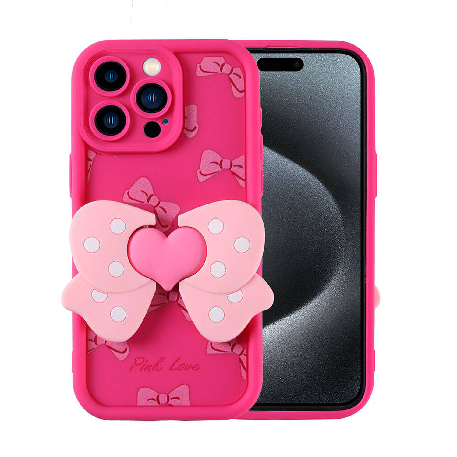 Forzacase iPhone 15 Pro Max ile uyumlu Butterfly Serisi 3D Kelebek Figür Tasarımlı Silikon Kılıf