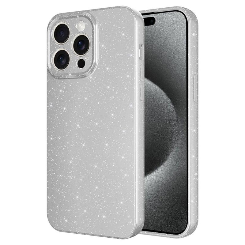 Forzacase iPhone 15 Pro Max uyumlu Glare Serisi Kamera Korumalı Simli Silikon Kılıf