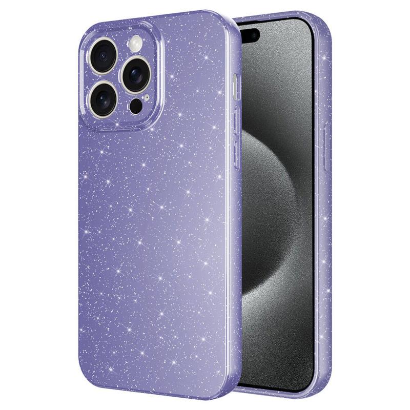 Forzacase iPhone 15 Pro Max uyumlu Glare Serisi Kamera Korumalı Simli Silikon Kılıf
