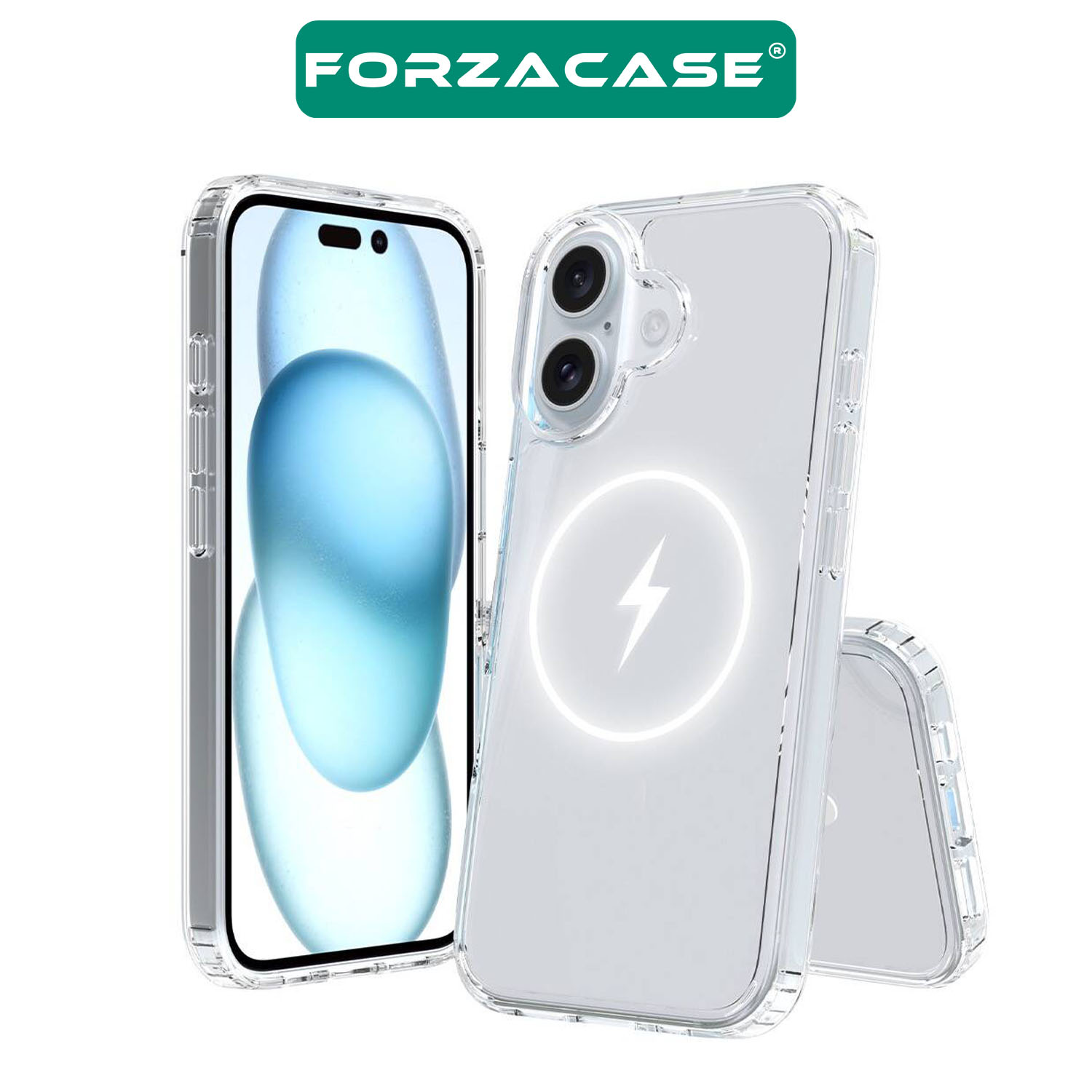 Forzacase iPhone 16 ile uyumlu ClearMag Serisi Magsafe Şarj Özellikli Şeffaf Sert PC Kılıf