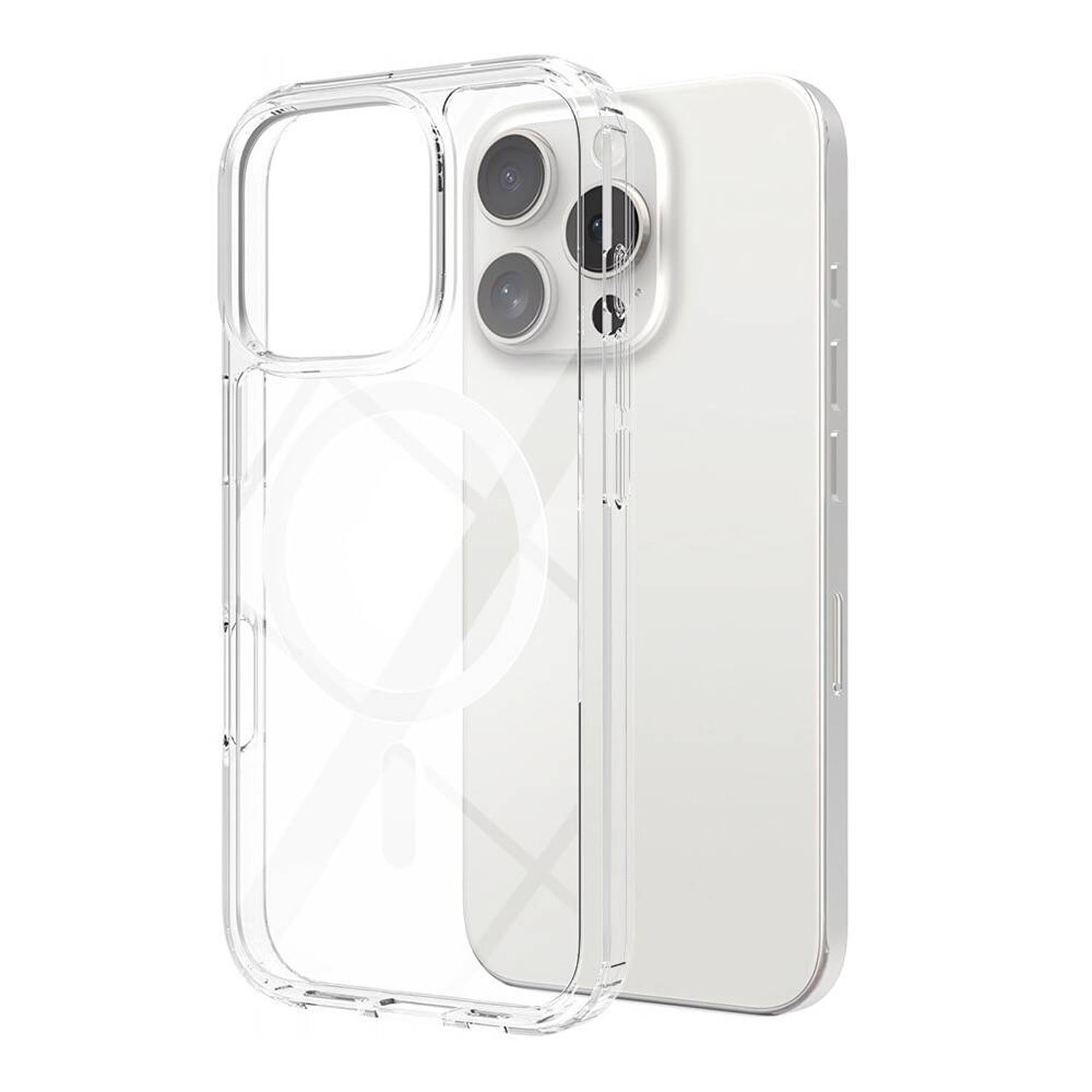 Forzacase iPhone 16 Pro Max ile uyumlu ClearMag Serisi Magsafe Şarj Özellikli Şeffaf Sert PC Kılıf