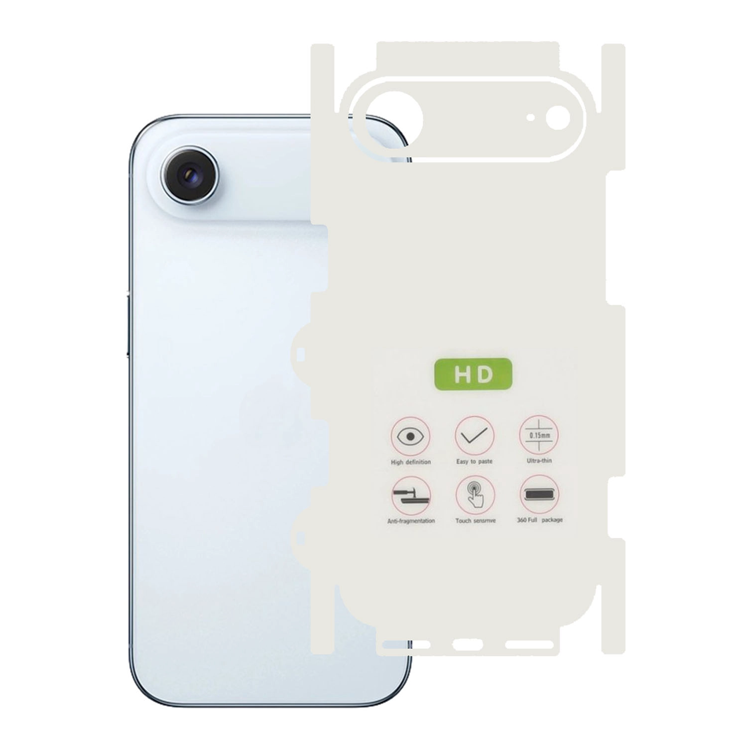 Forzacase iPhone 17 Air ile uyumlu Hydrogel Esnek Yan ve Arka Kapak Koruma Filmi - FC539