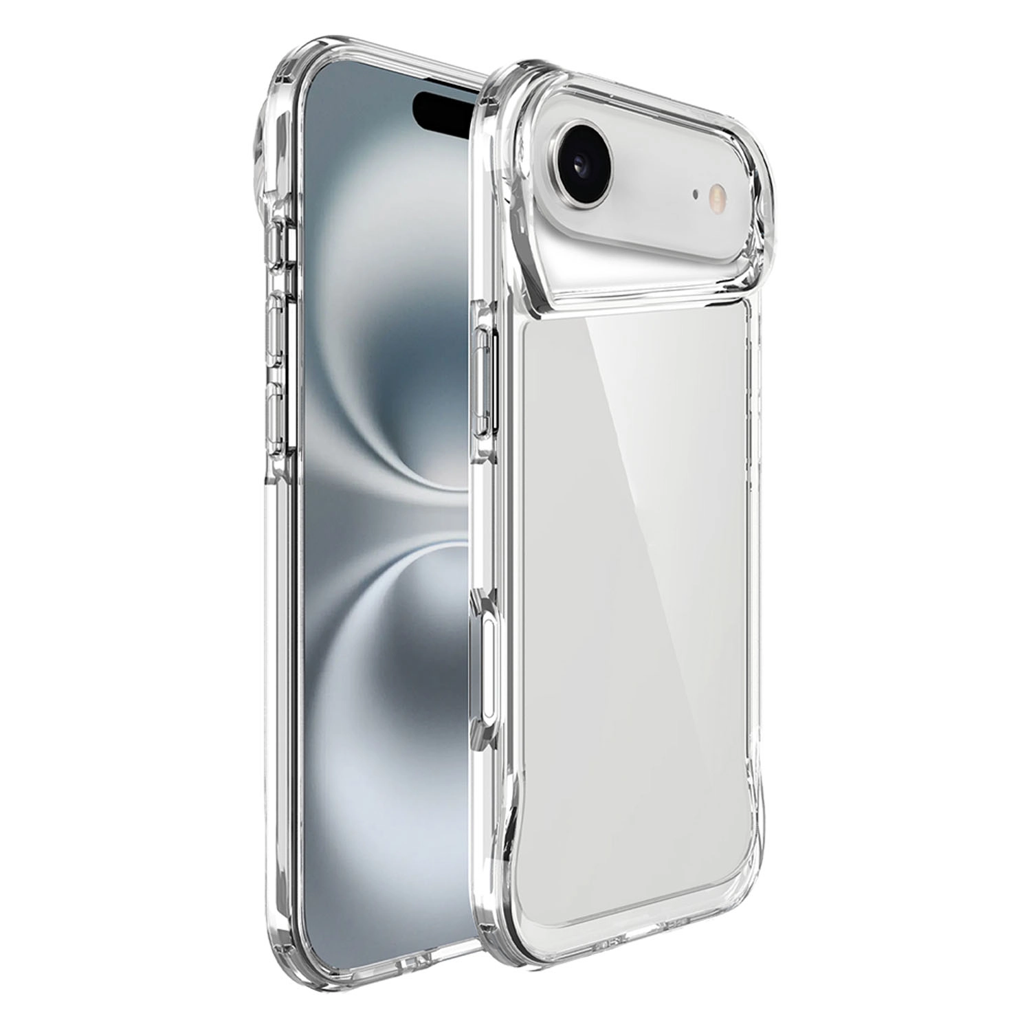 Forzacase iPhone 17 Air ile uyumlu Gladia Serisi Kamera Köşe Korumalı Sert Plastik Şeffaf Kılıf