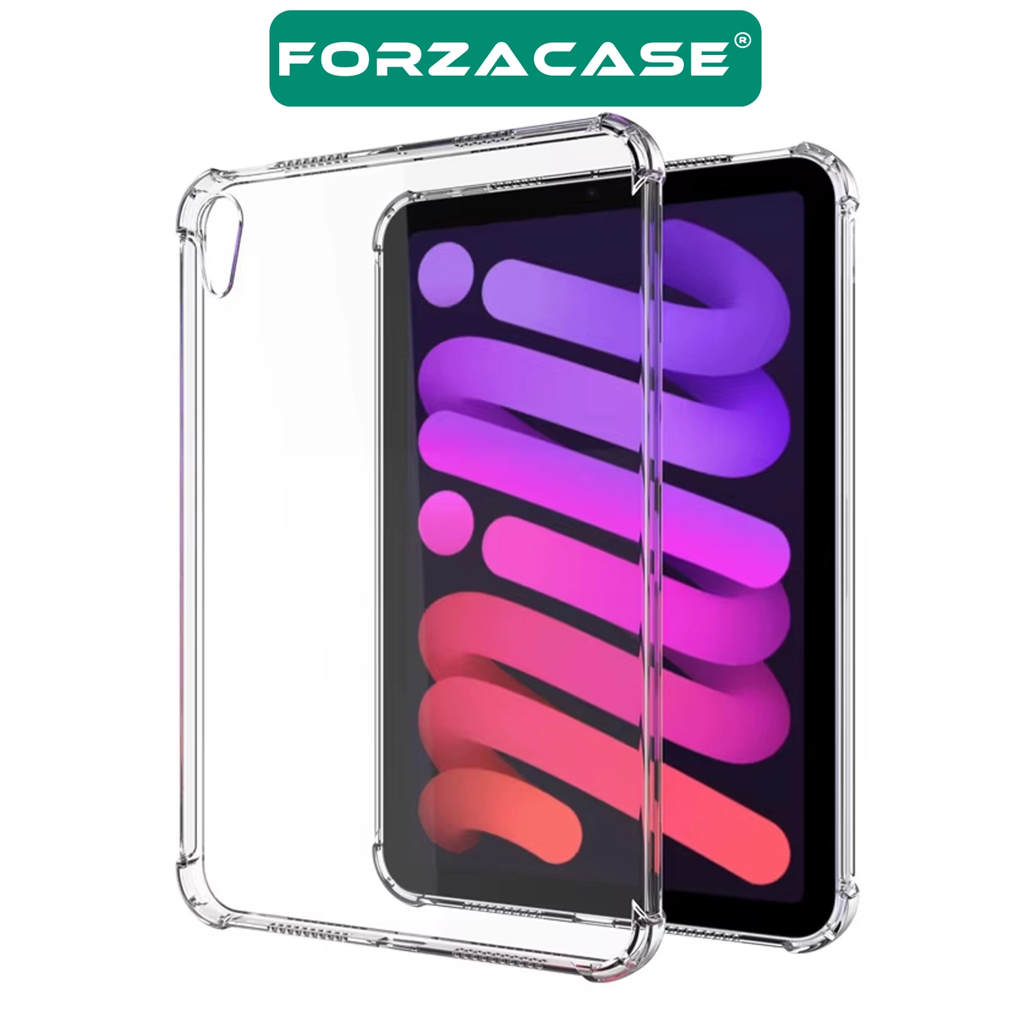 Forzacase iPad mini 6. Nesil 2021 8.3 inch A2568 ile uyumlu Anti Shock Silikon Kılıf Şeffaf - FC014