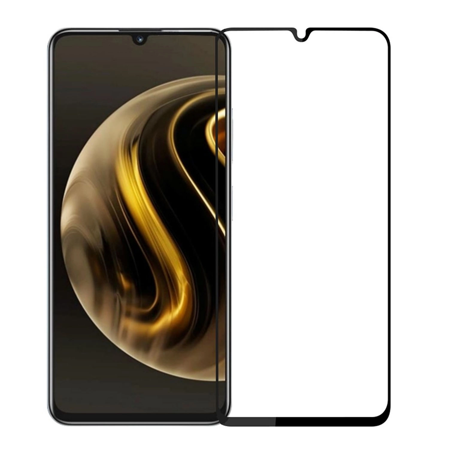 Forzacase Huawei Nova Y72 ile uyumlu Çerçeveli Tam Kaplayan Temperli Ekran Koruyucu - FC003