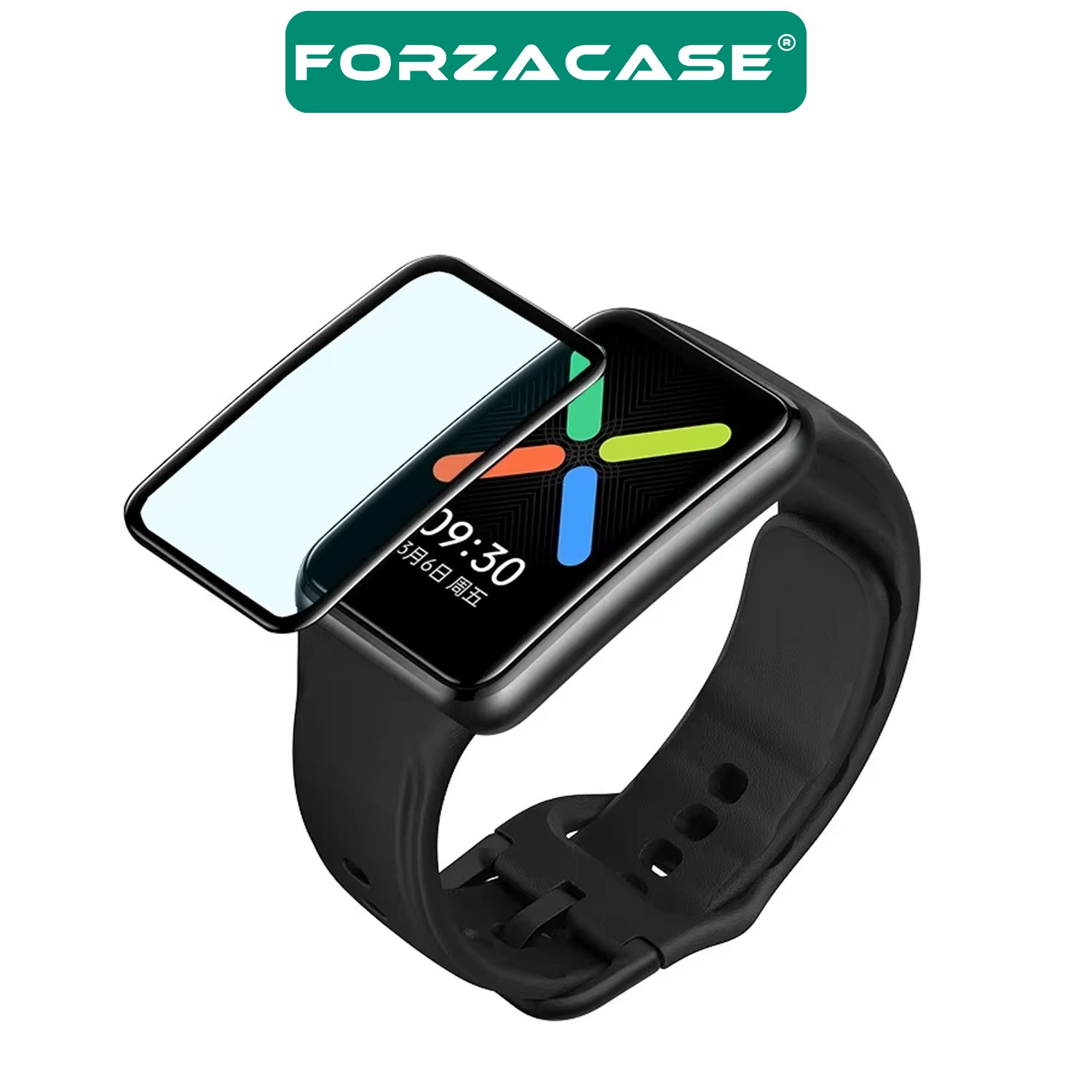 Forzacase Oppo Watch 46mm ile uyumlu Çerçeveli Tam Kaplayan 3D Pet Ekran Koruyucu Film - FC016