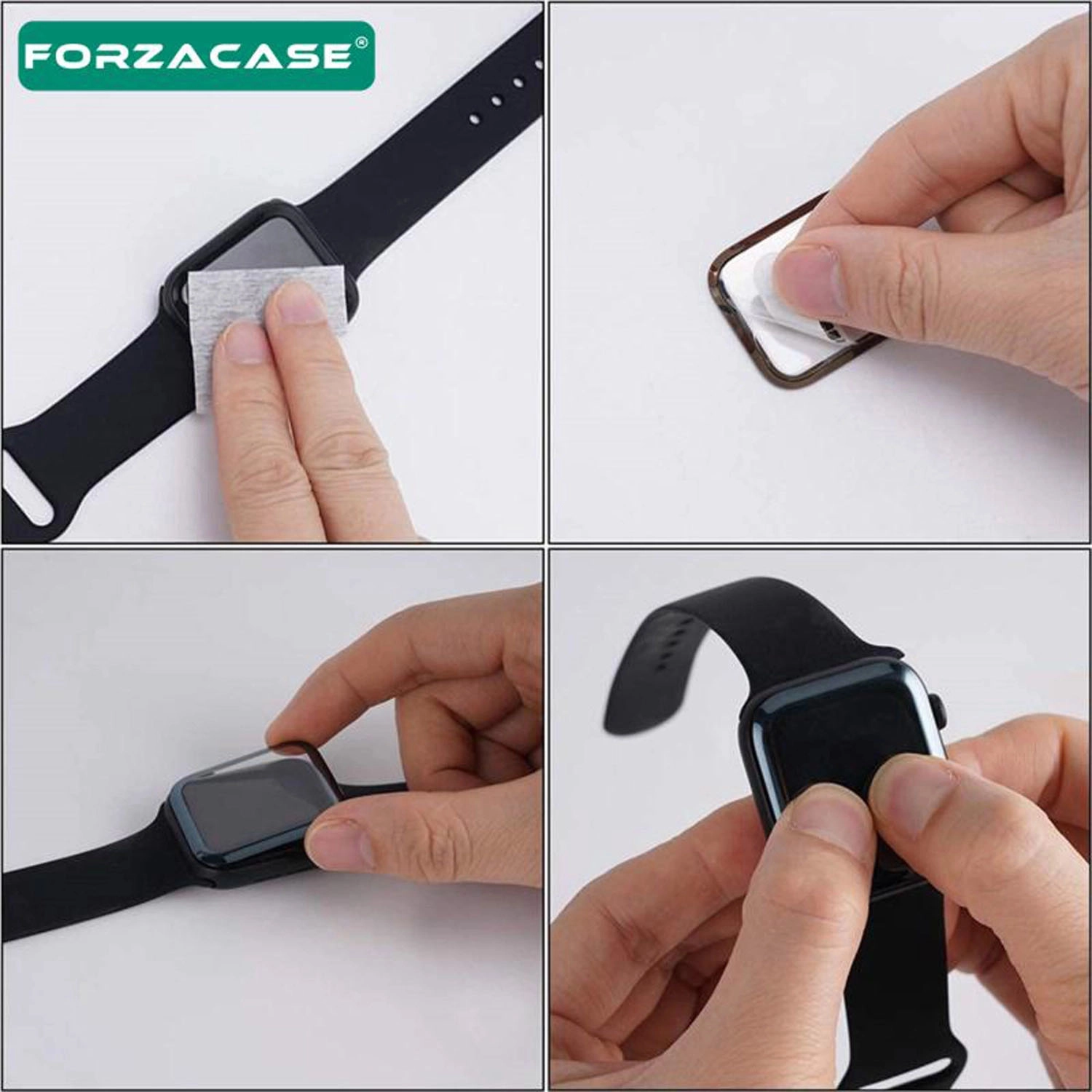 Forzacase Oppo Watch 46mm ile uyumlu Çerçeveli Tam Kaplayan 3D Pet Ekran Koruyucu Film - FC016