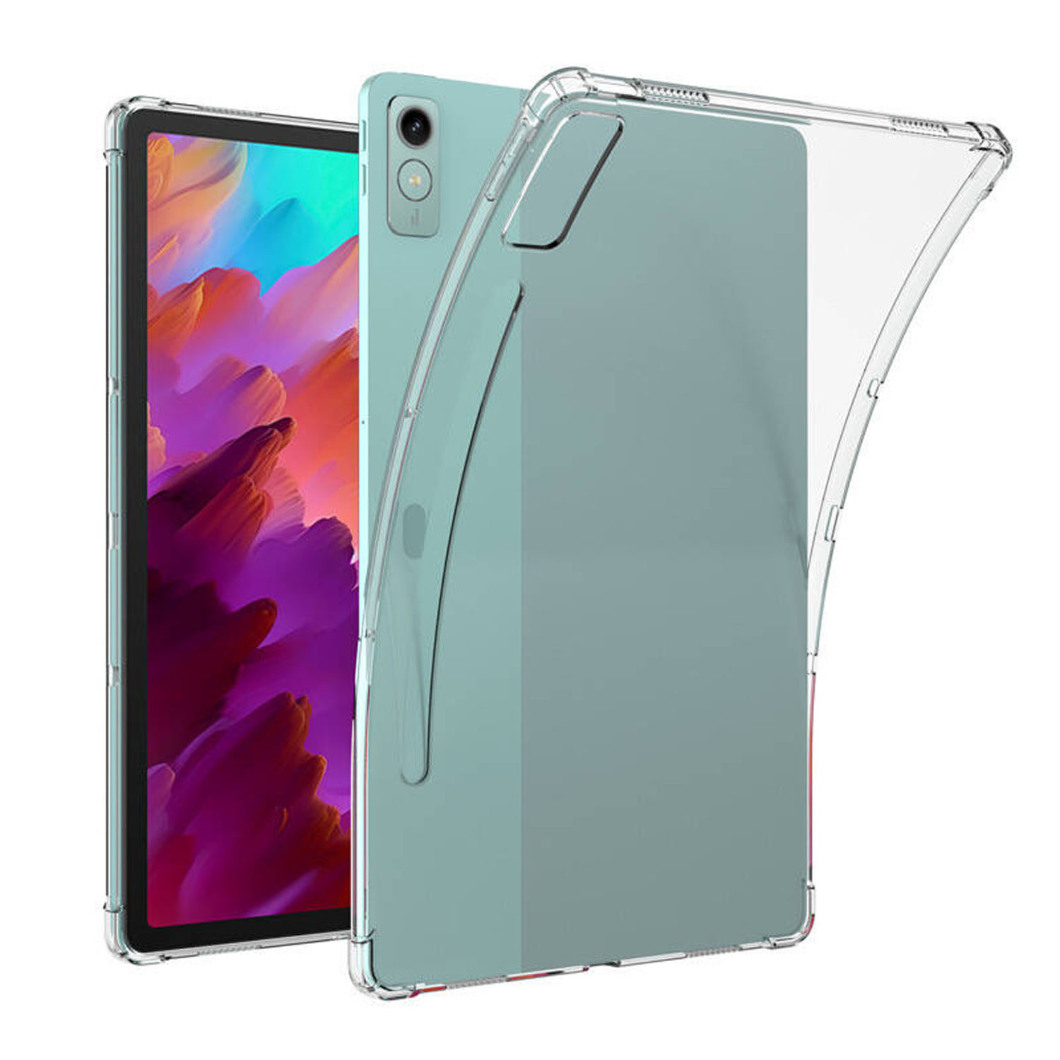 Forzacase Lenovo Tab P12 12.7 inch ile uyumlu Anti Shock Silikon Kılıf Şeffaf - FC014