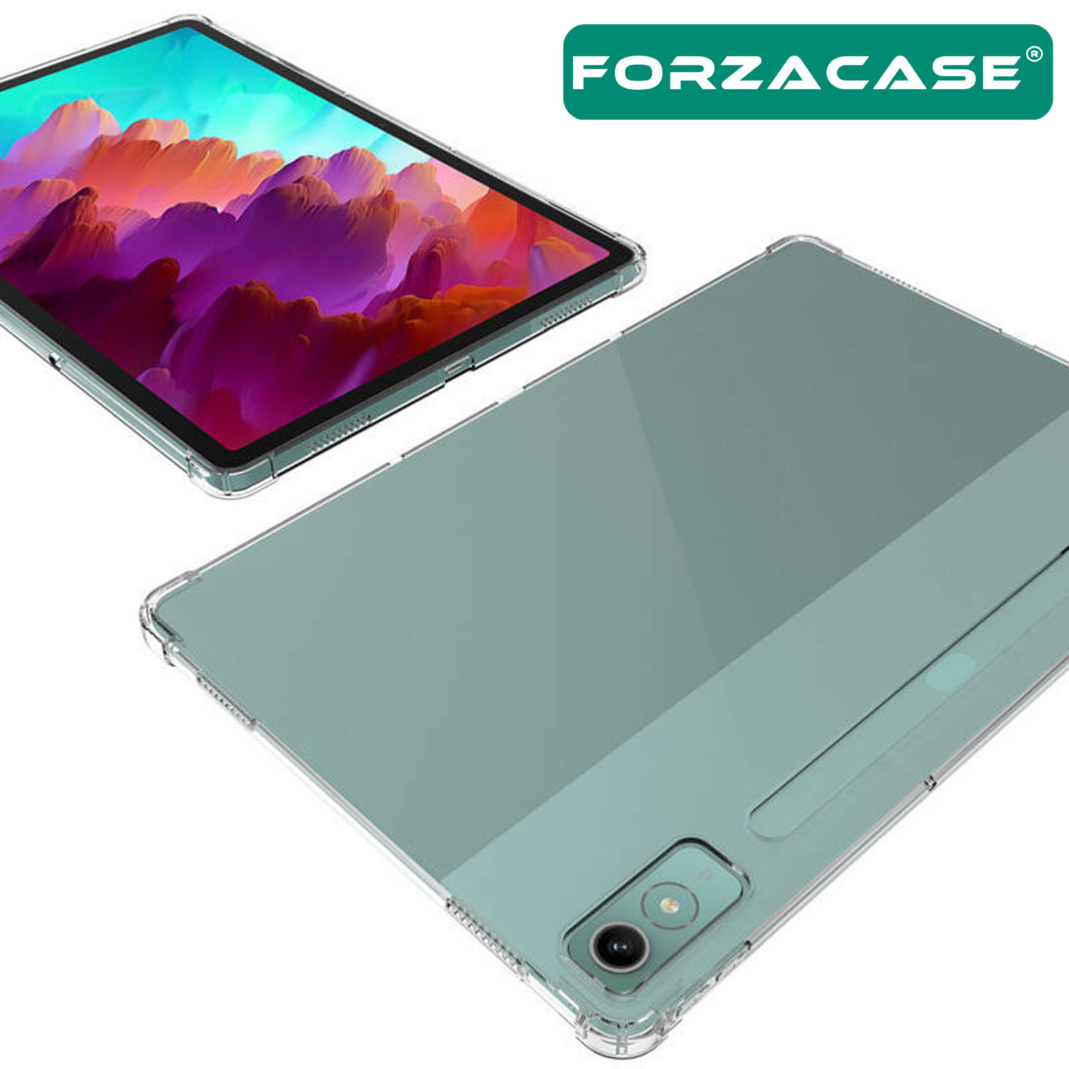 Forzacase Lenovo Tab P12 12.7 inch ile uyumlu Anti Shock Silikon Kılıf Şeffaf - FC014