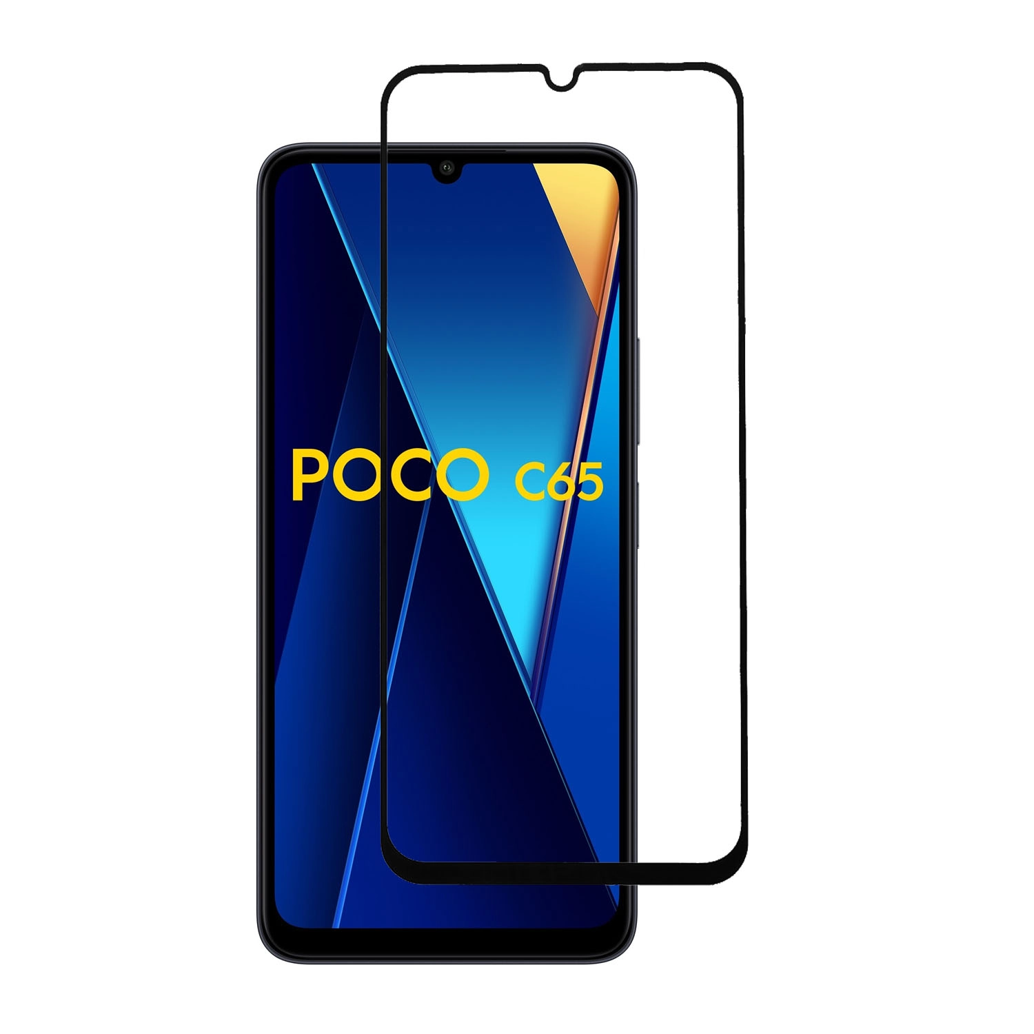 Forzacase Xiaomi Poco C65 ile uyumlu Çerçeveli Tam Kaplayan Temperli Ekran Koruyucu - FC003