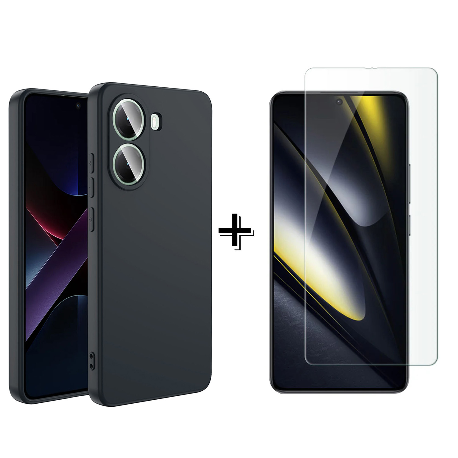 Forzacase Xiaomi Poco X7 Pro Liquid İçi Kadife Lansman Silikon Kılıf + Temperli Cam Ekran Koruyucu