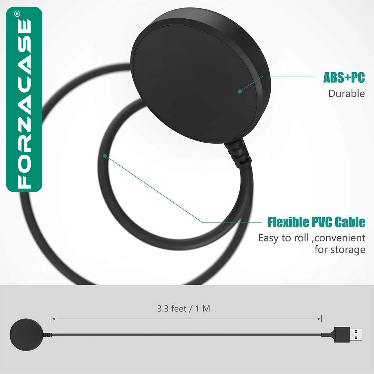 Forzacase Samsung Galaxy Watch 5 Pro ile uyumlu Type-C Manyetik Şarj Kablosu - FC017