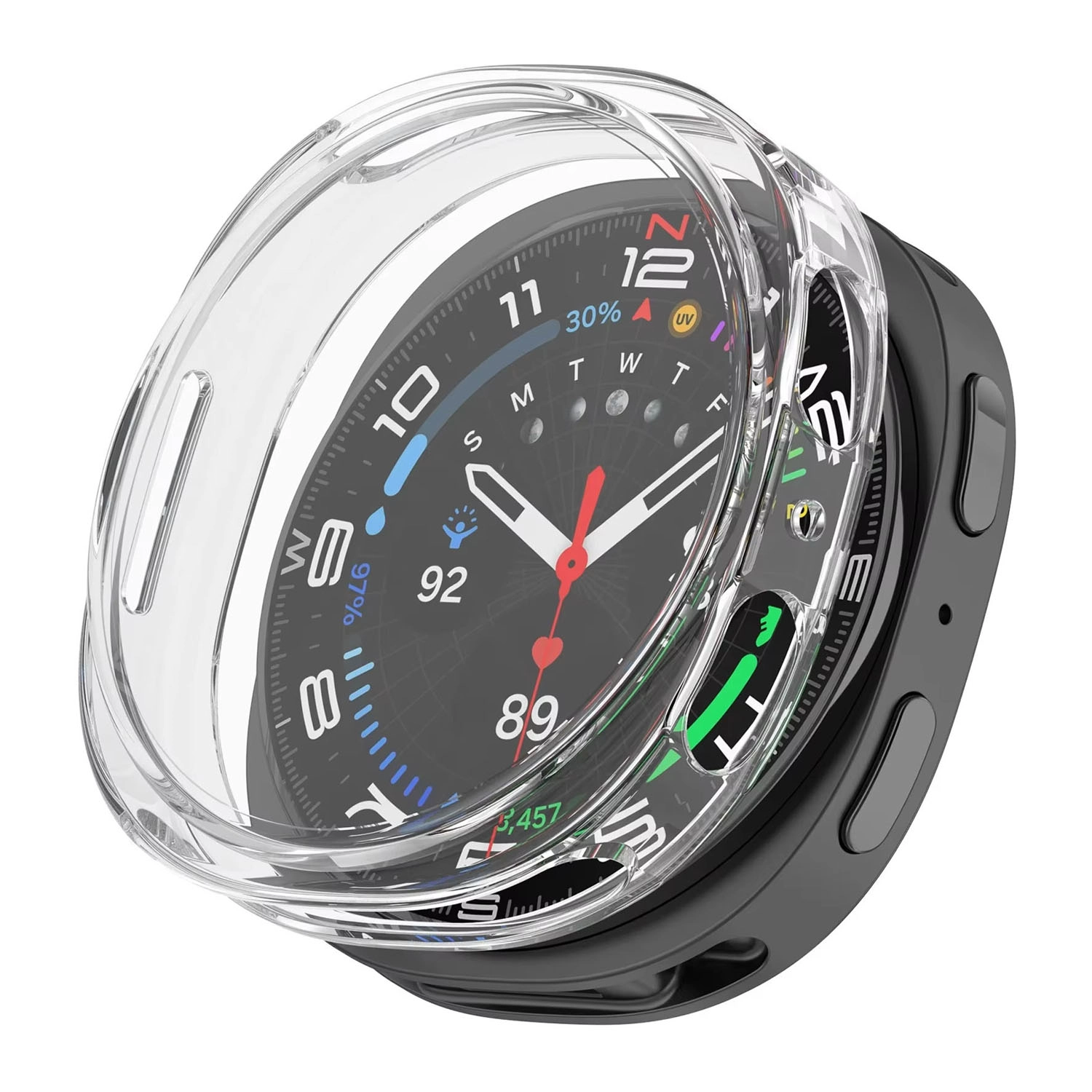 Forzacase Samsung Galaxy Watch 8 44mm ile uyumlu Önü Kapalı Ekran Korumalı Silikon Kılıf - FC010