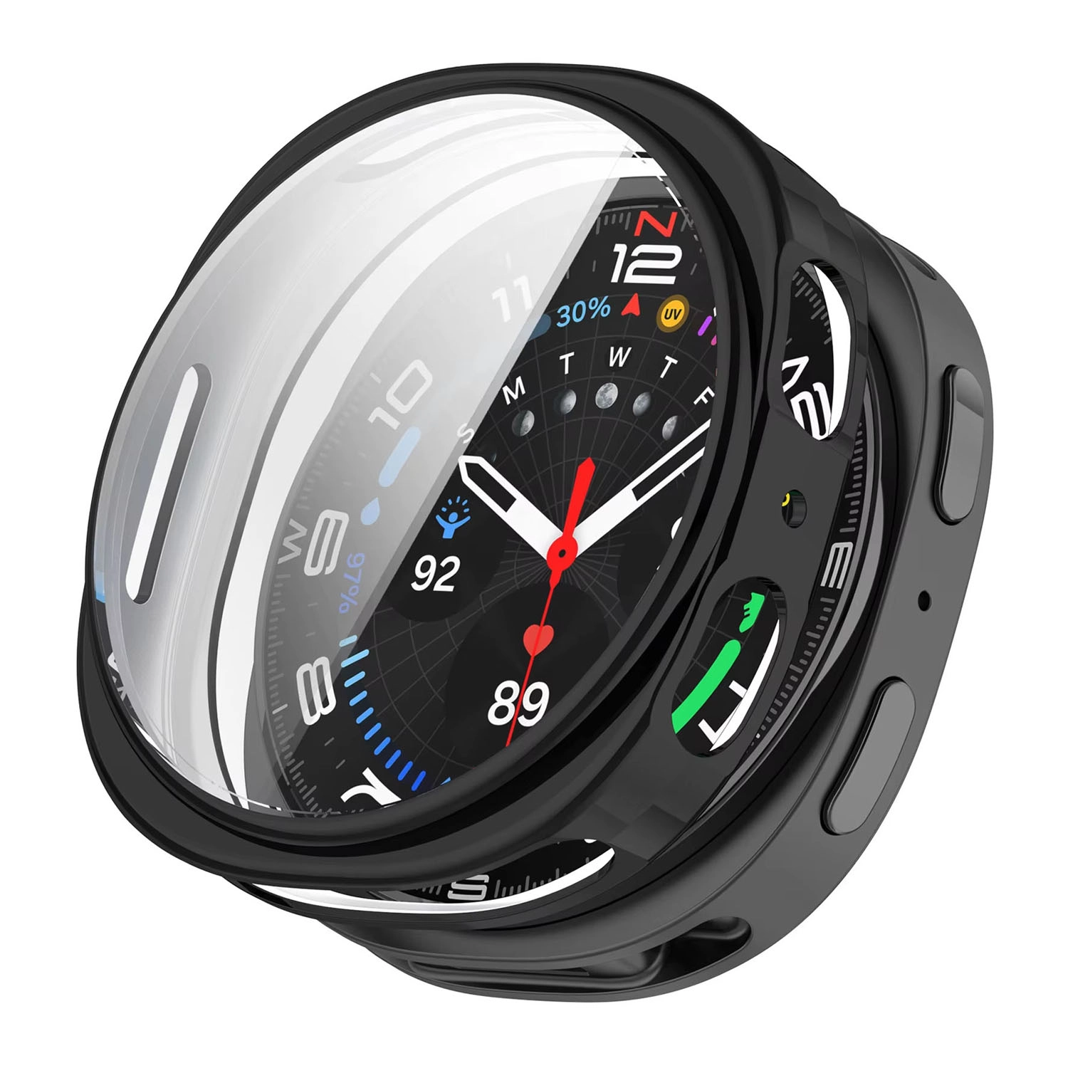 Forzacase Samsung Galaxy Watch 8 44mm ile uyumlu Önü Kapalı Ekran Korumalı Silikon Kılıf - FC010