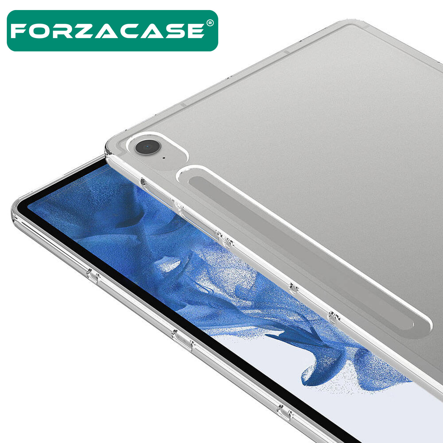 Forzacase Samsung Galaxy Tab S9 X710 için Silikon Kılıf + Temperli Cam Ekran Koruyucu   - FC013