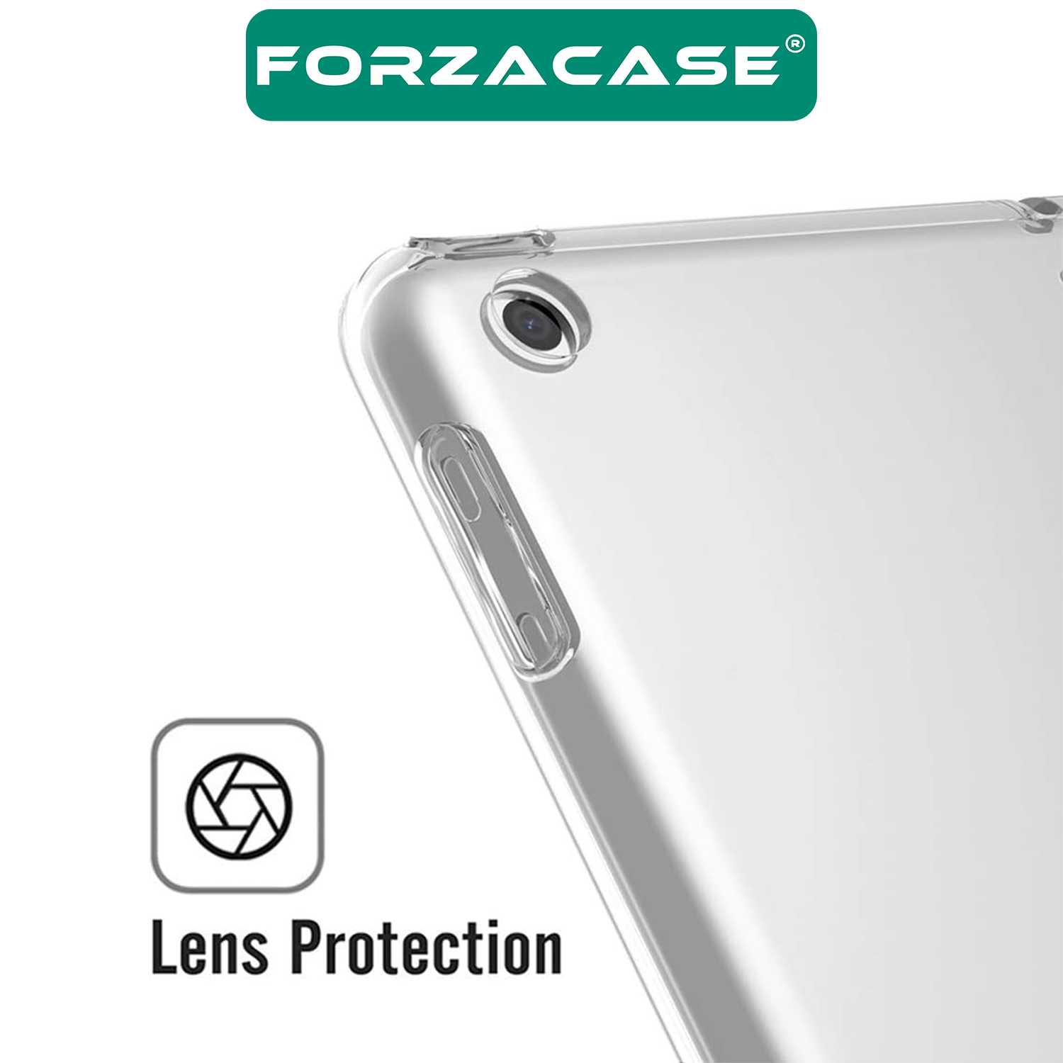 Forzacase Apple iPad 10.2 - 10.5 inch ile Uyumlu Silikon Kılıf Şeffaf - FC013