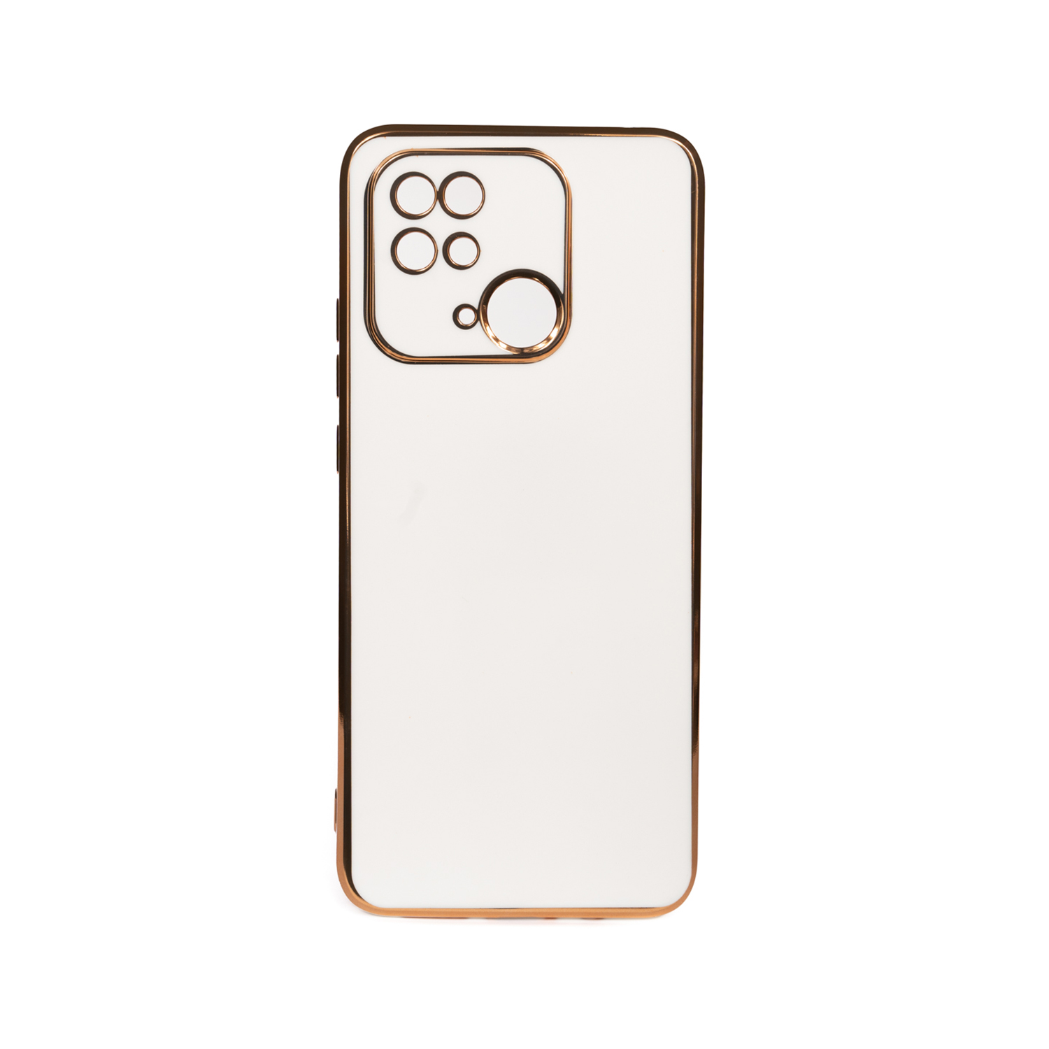 Forzacase Xiaomi Redmi 10C uyumlu Luxury Serisi Altın Çerçeveli Silikon Kılıf