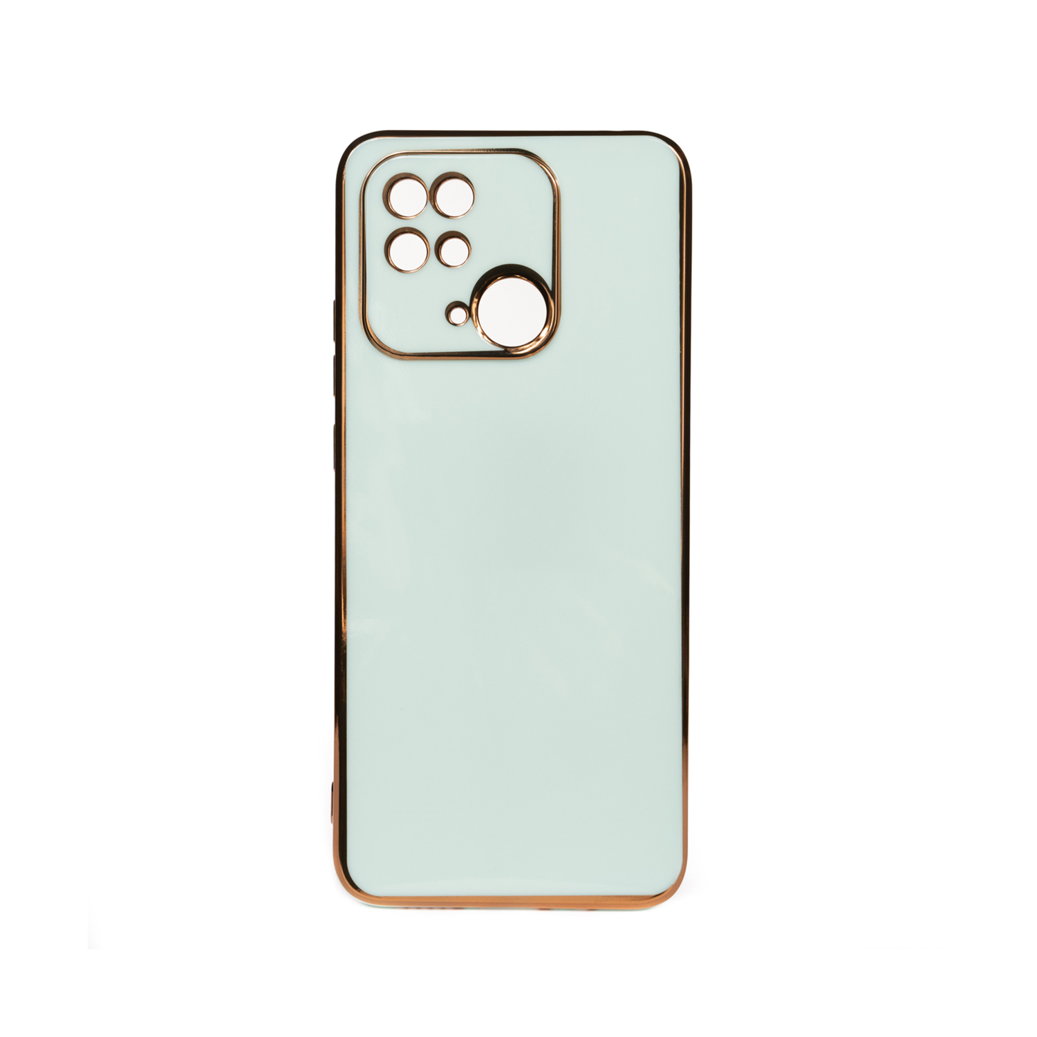 Forzacase Xiaomi Redmi 10C uyumlu Luxury Serisi Altın Çerçeveli Silikon Kılıf