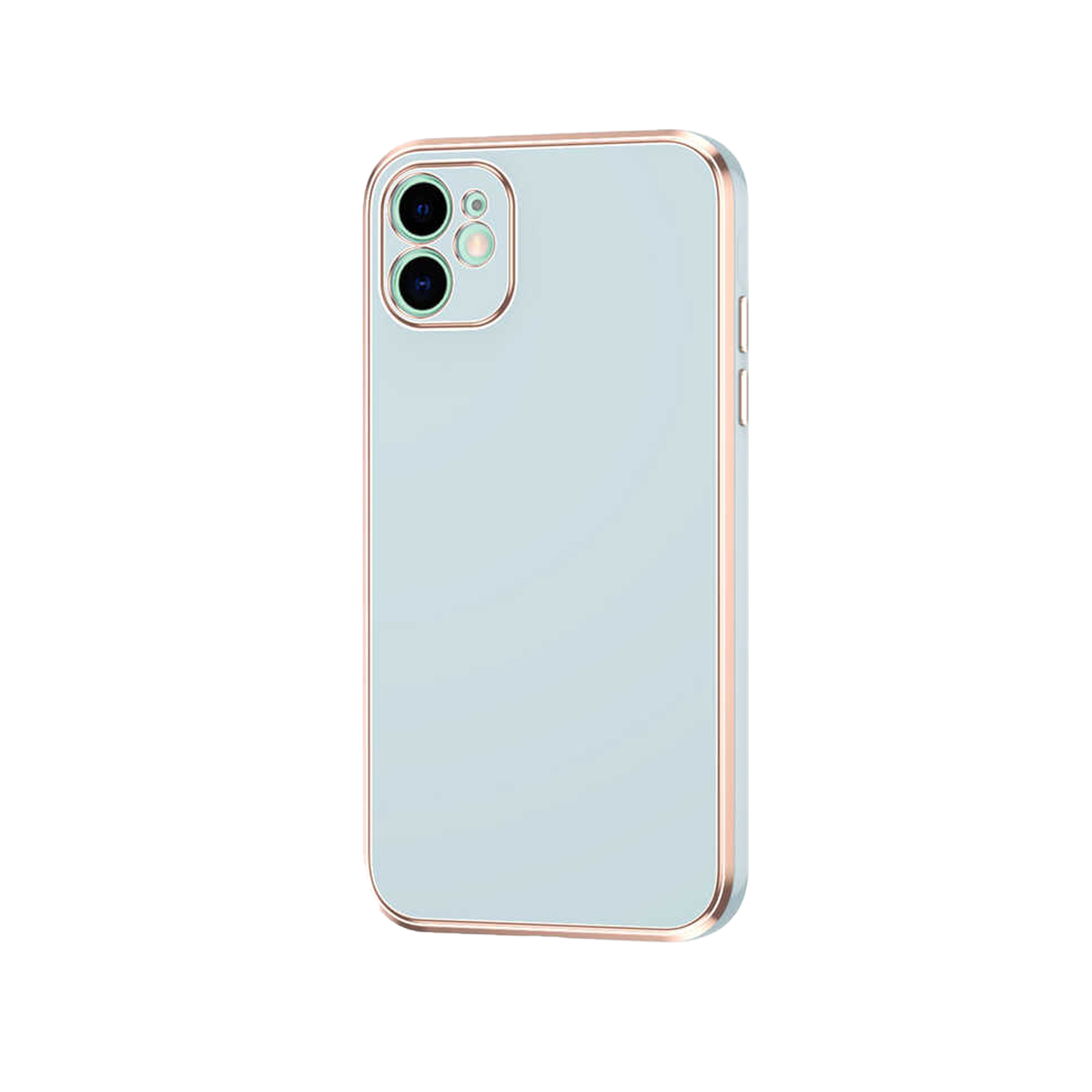 Forzacase iPhone 12 uyumlu Luxury Serisi Altın Çerçeveli Silikon Kılıf