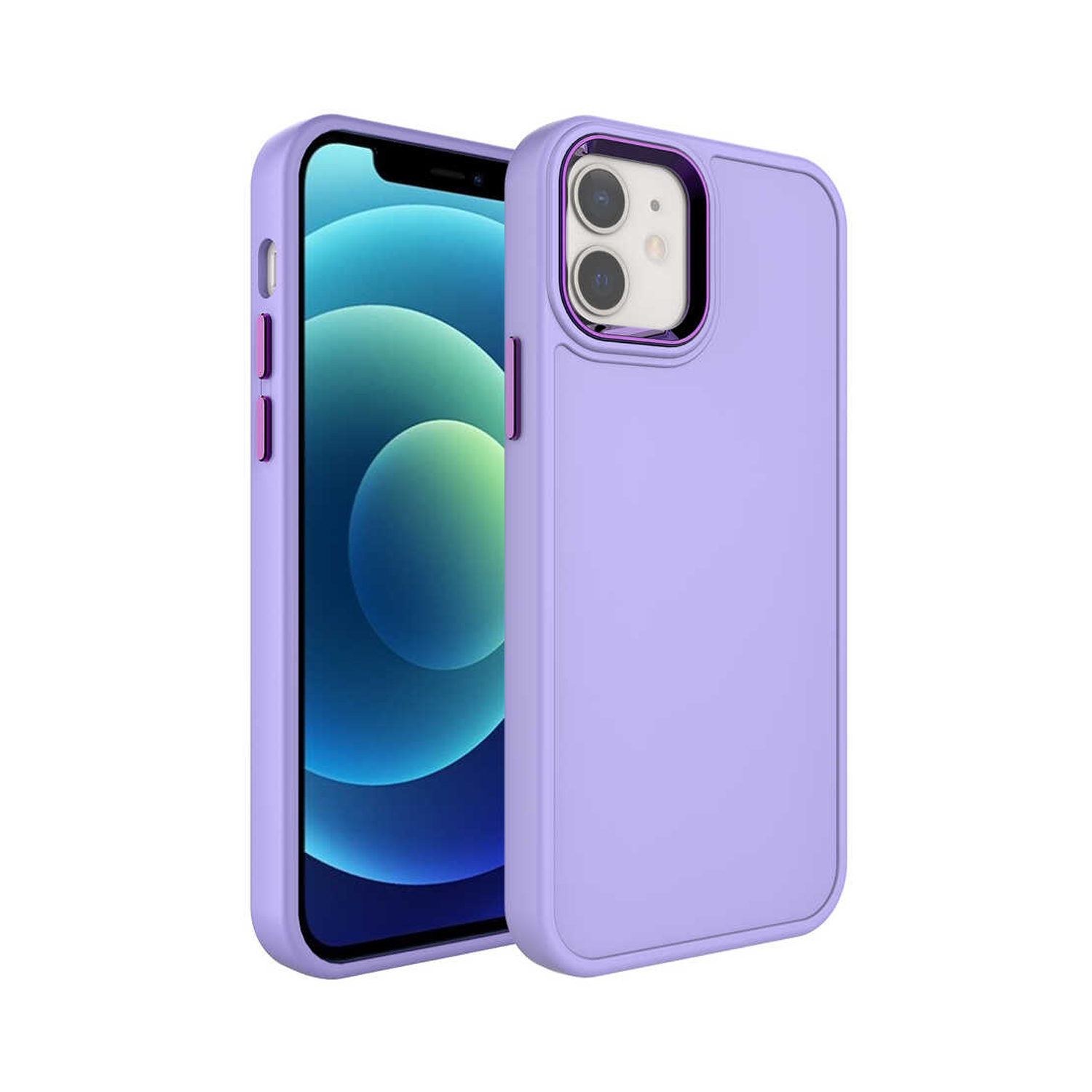 Forzacase iPhone 11 uyumlu Rock Serisi Metal Buton ve Kamera Çerçeveli Sert Silikon Kılıf