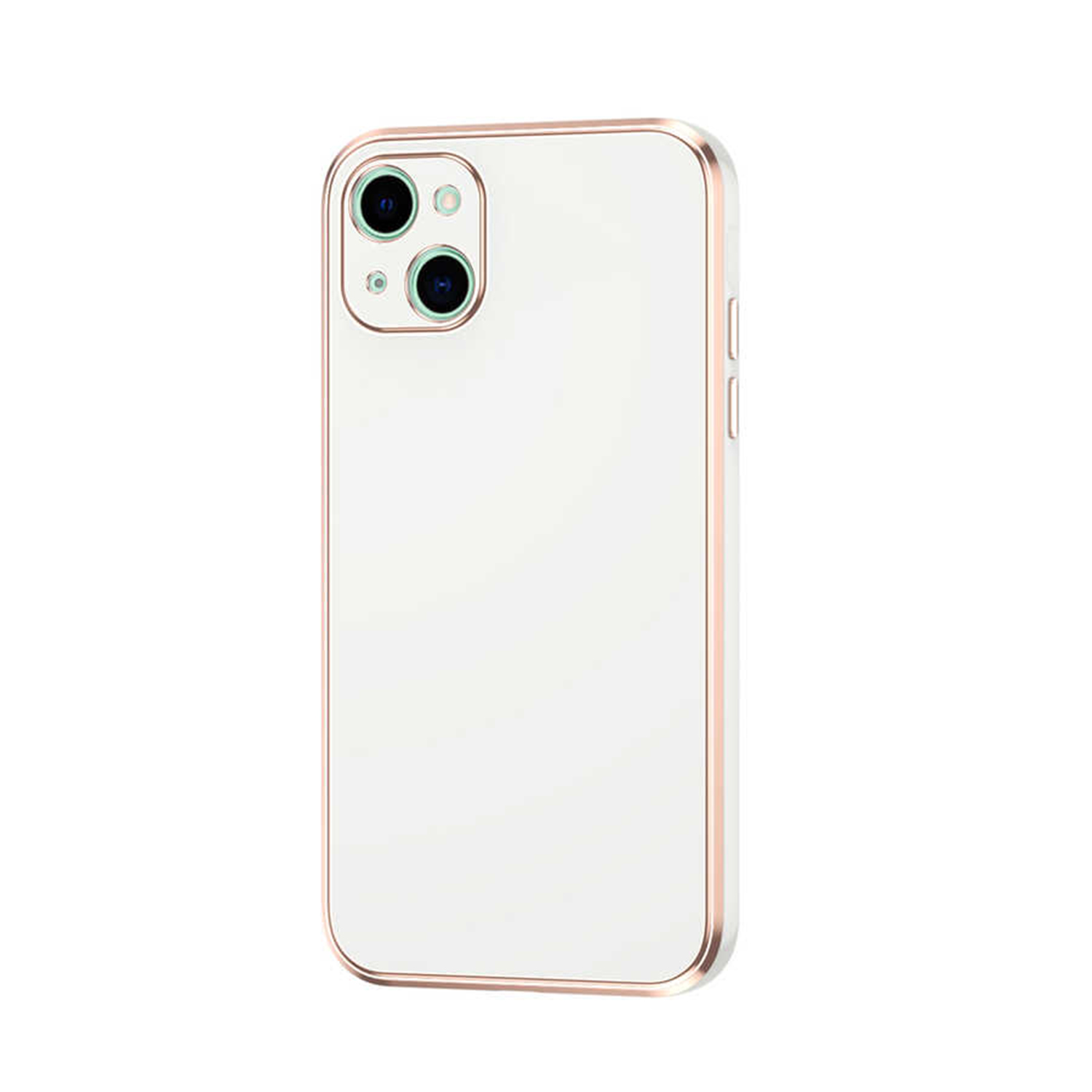 Forzacase iPhone 14 Plus uyumlu Luxury Serisi Altın Çerçeveli Silikon Kılıf