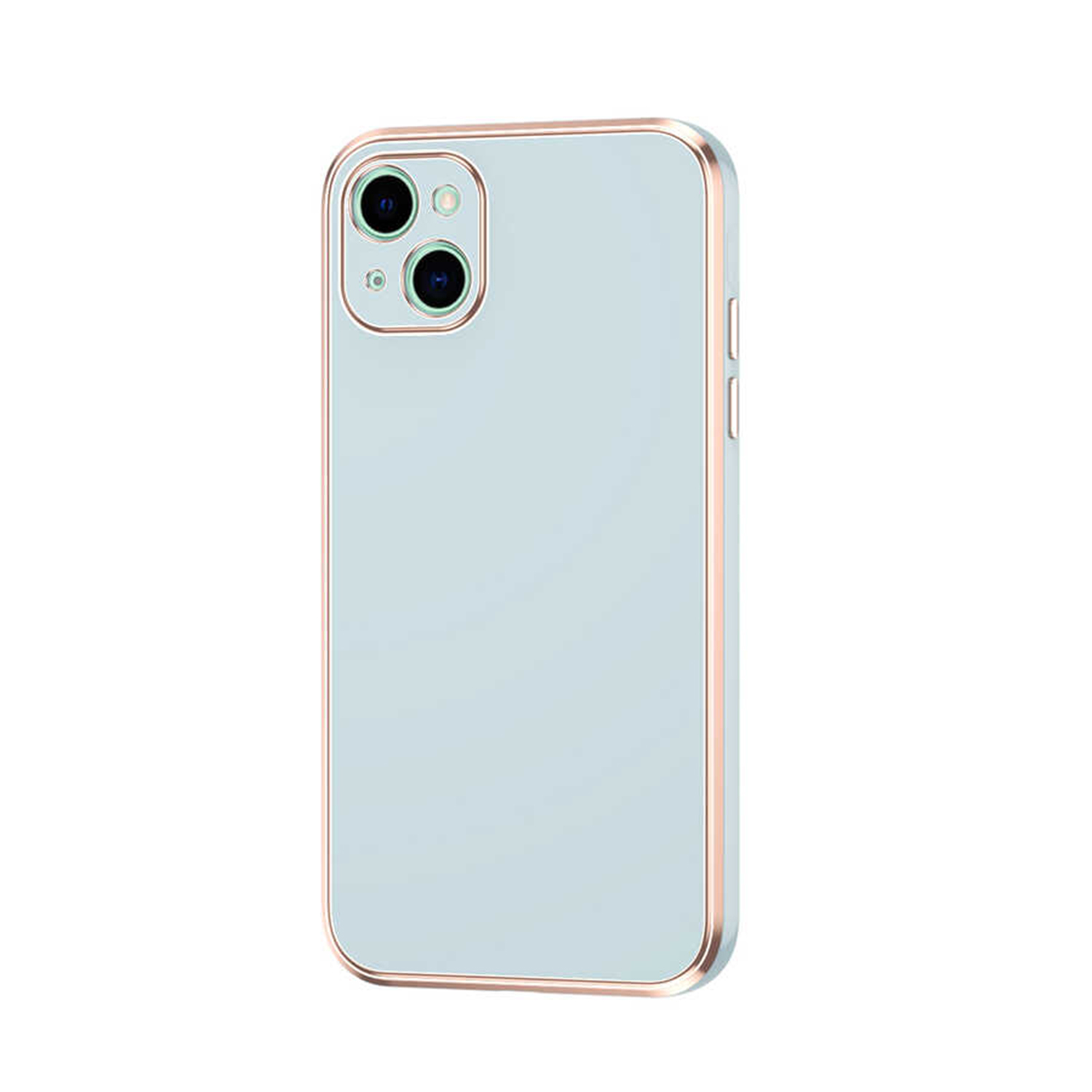 Forzacase iPhone 14 Plus uyumlu Luxury Serisi Altın Çerçeveli Silikon Kılıf