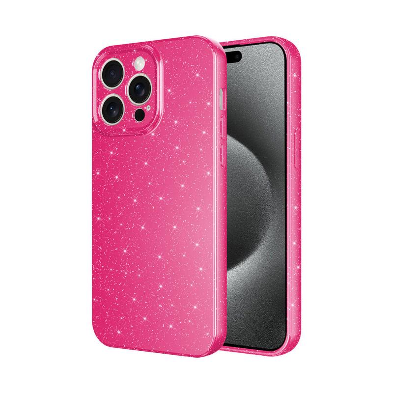 Forzacase iPhone 14 Pro uyumlu Glare Serisi Kamera Korumalı Simli Silikon Kılıf